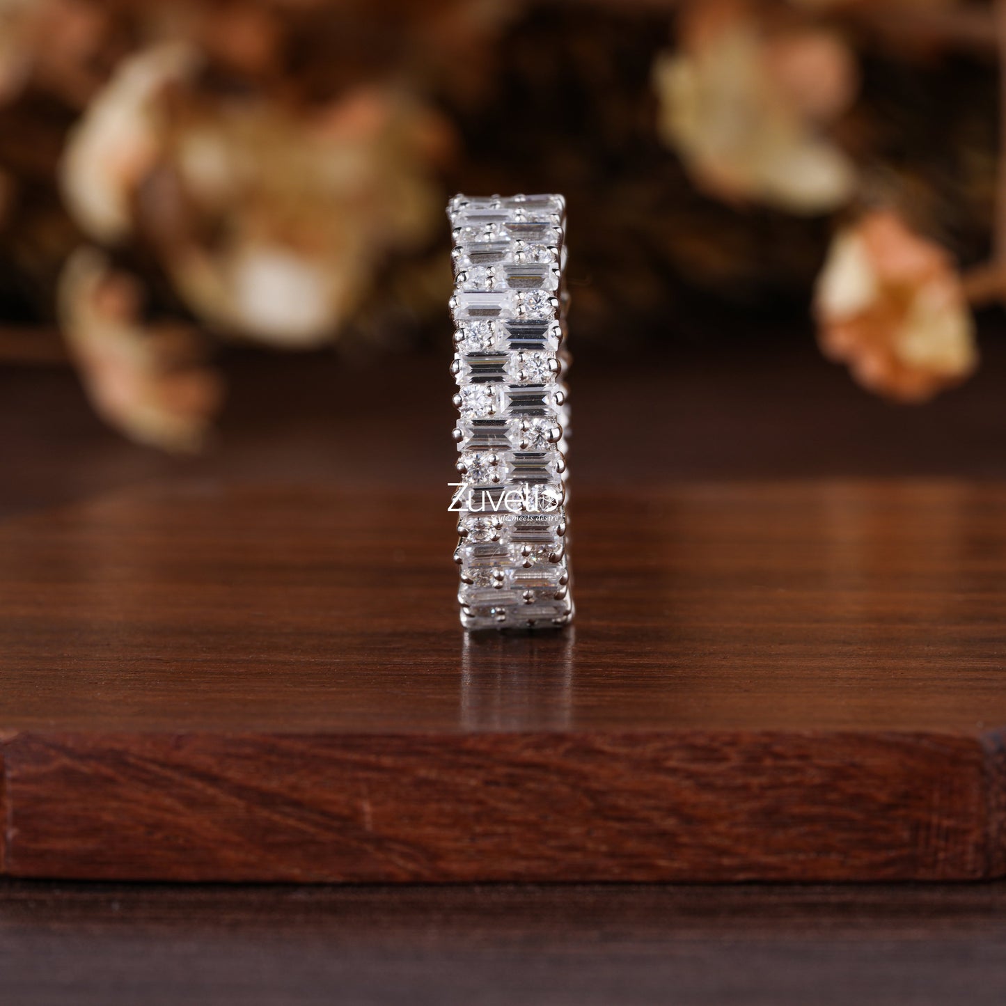 Baguette Round Moissanite Ring - Zuvelio.com