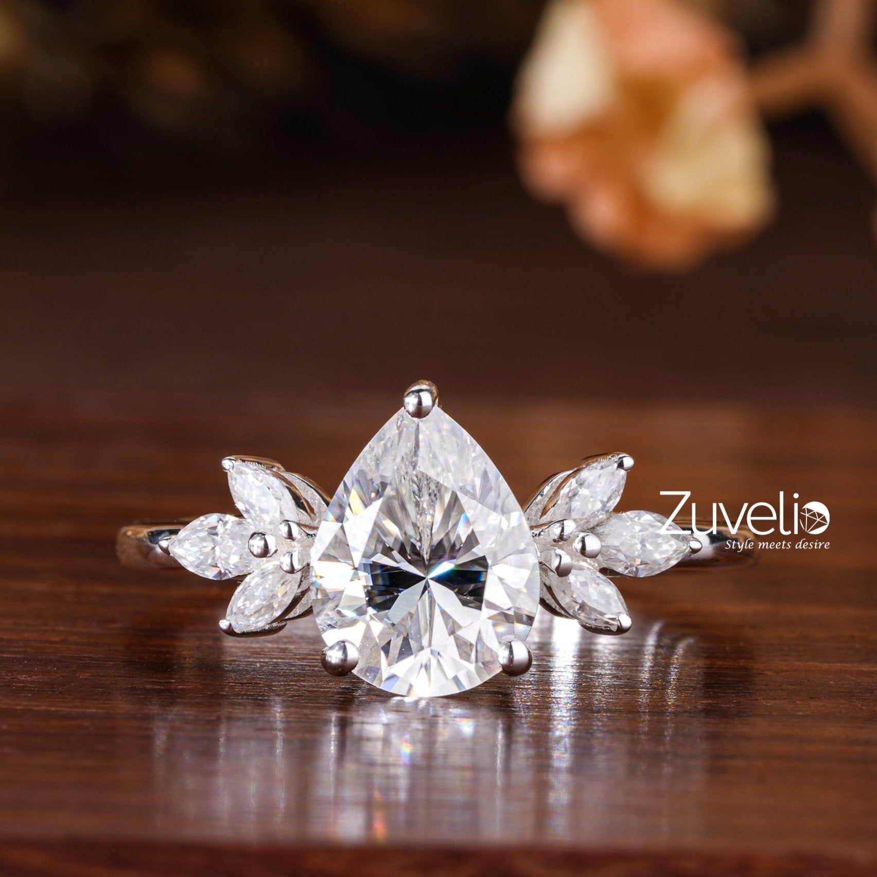 Pear Cut Marquise Ring - Zuvelio.com
