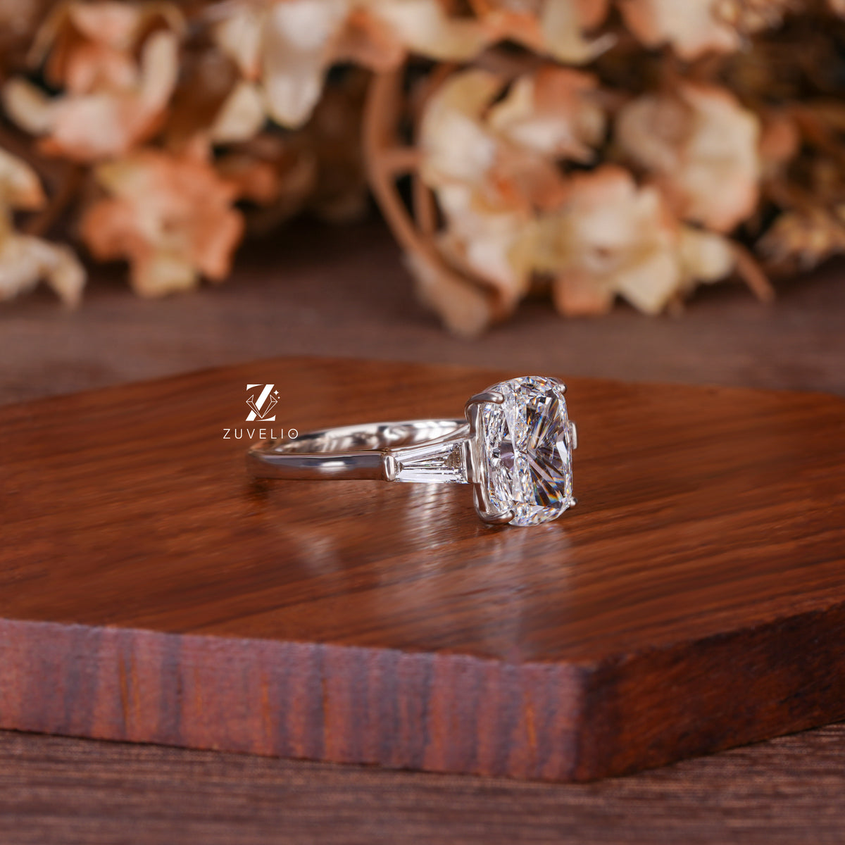 Elongated Cushion Trilogy Ring
