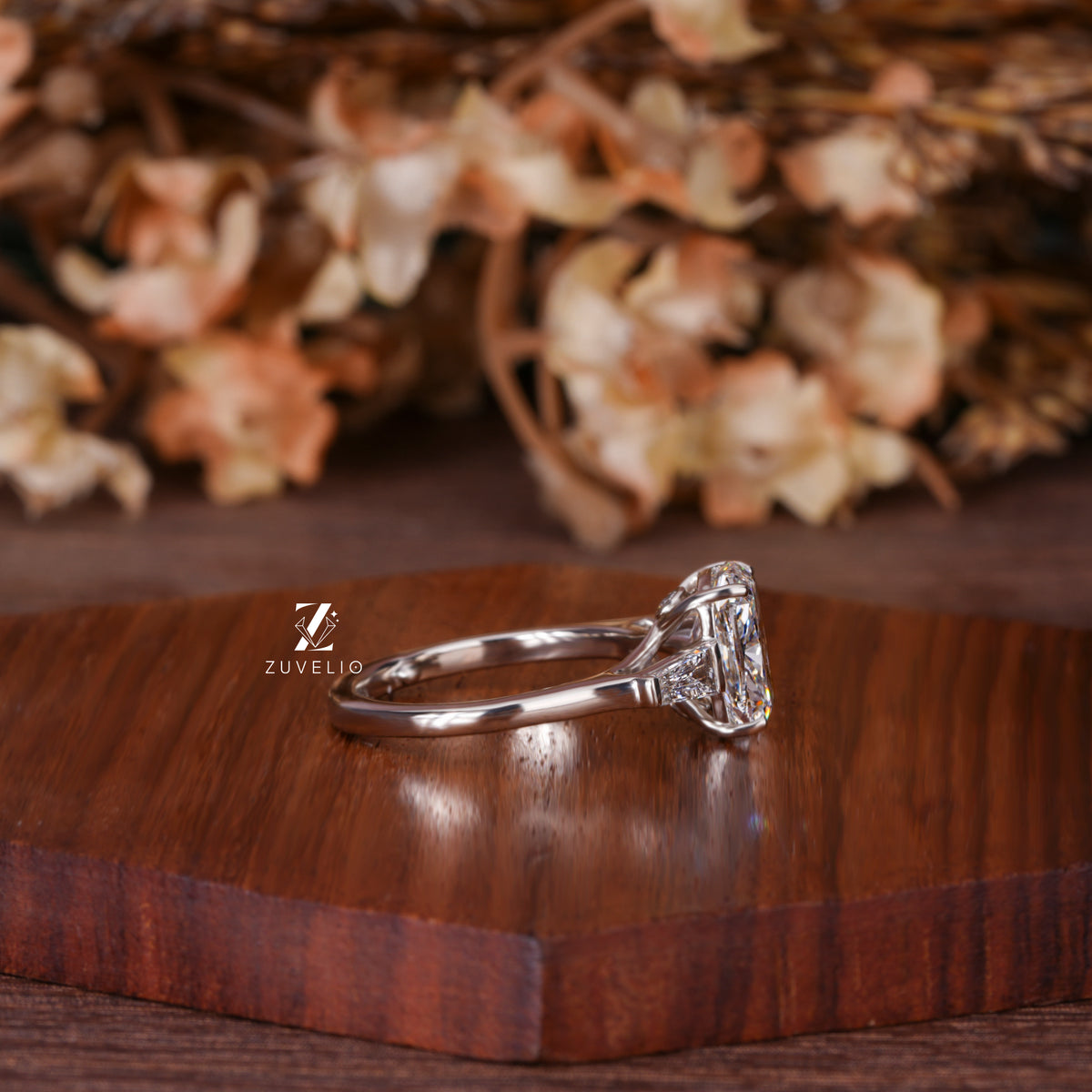Elongated Cushion Trilogy Ring