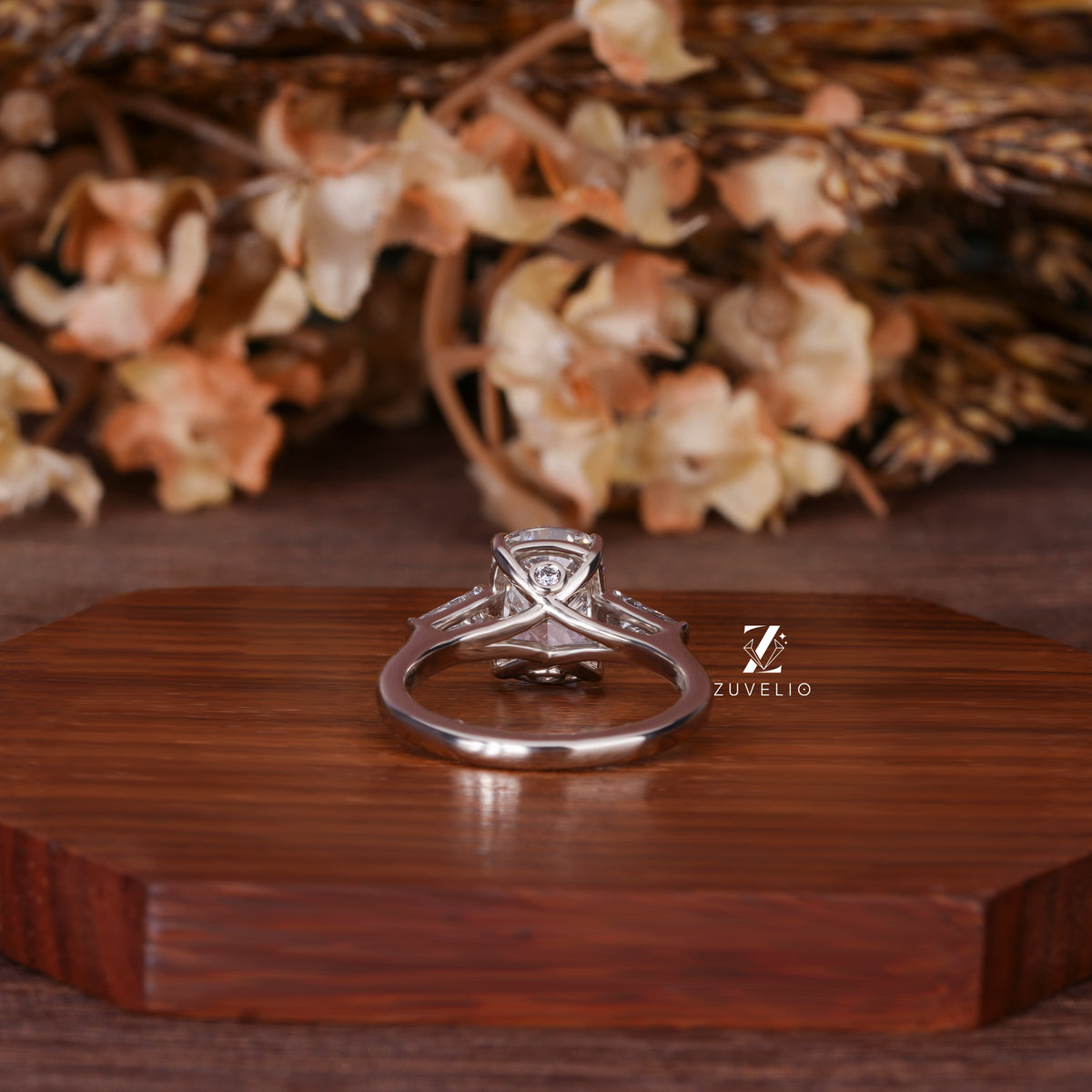 Elongated Cushion Trilogy Ring