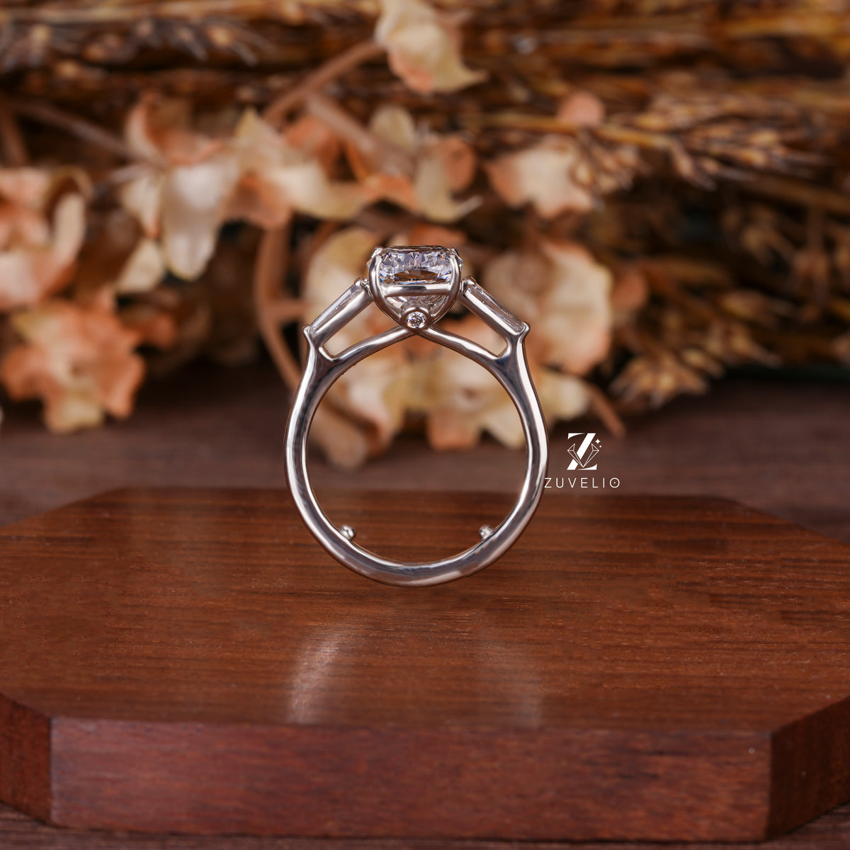 Elongated Cushion Trilogy Ring