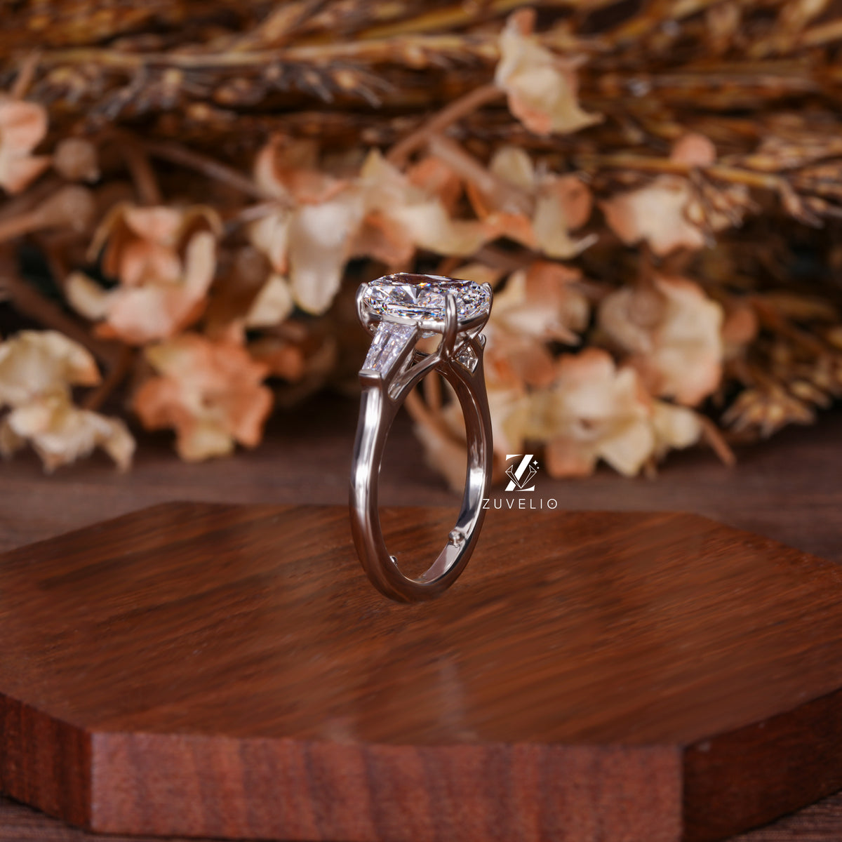 Elongated Cushion Trilogy Ring