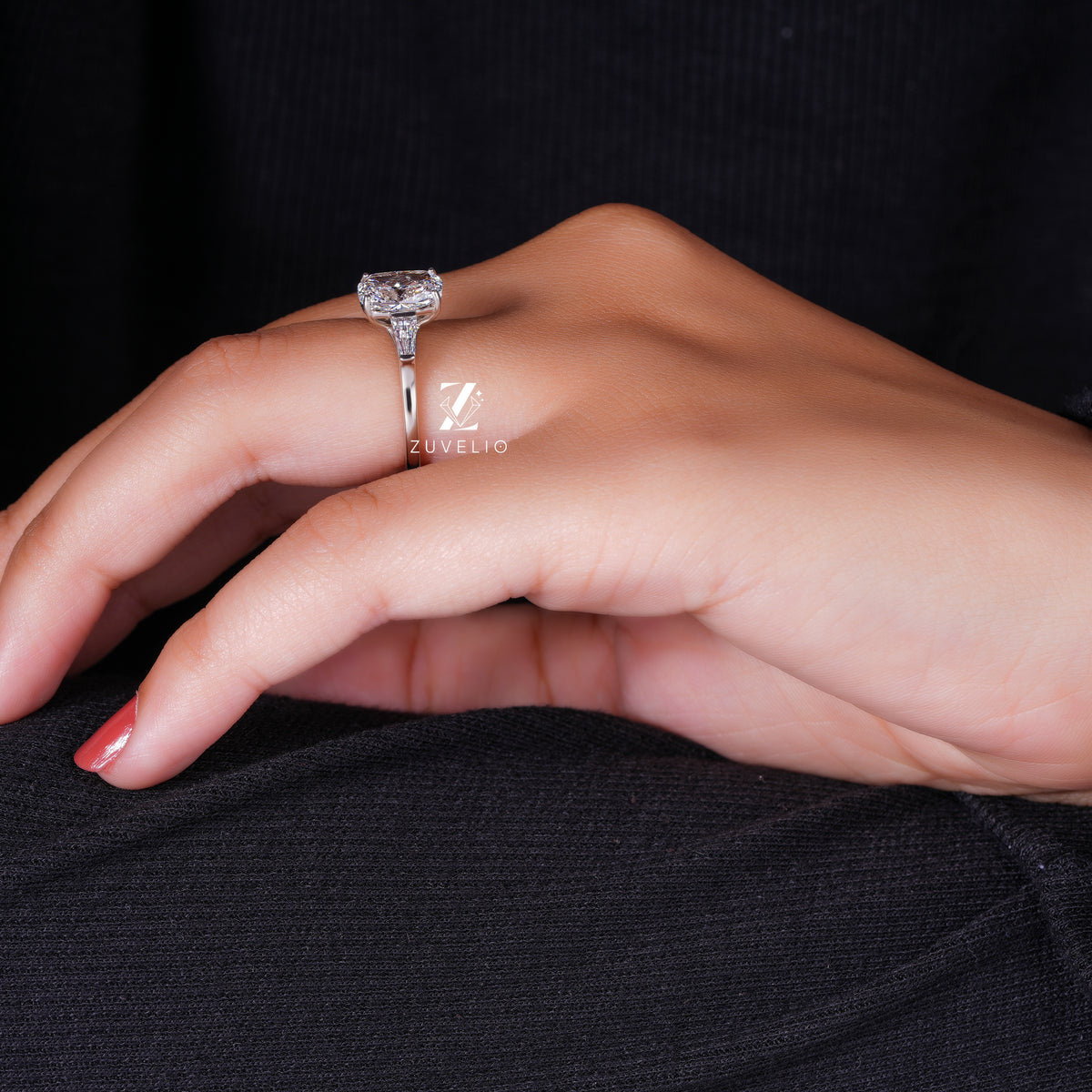Elongated Cushion Trilogy Ring