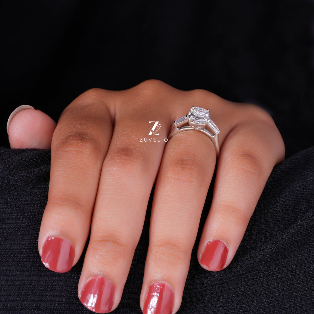 Elongated Cushion Trilogy Ring