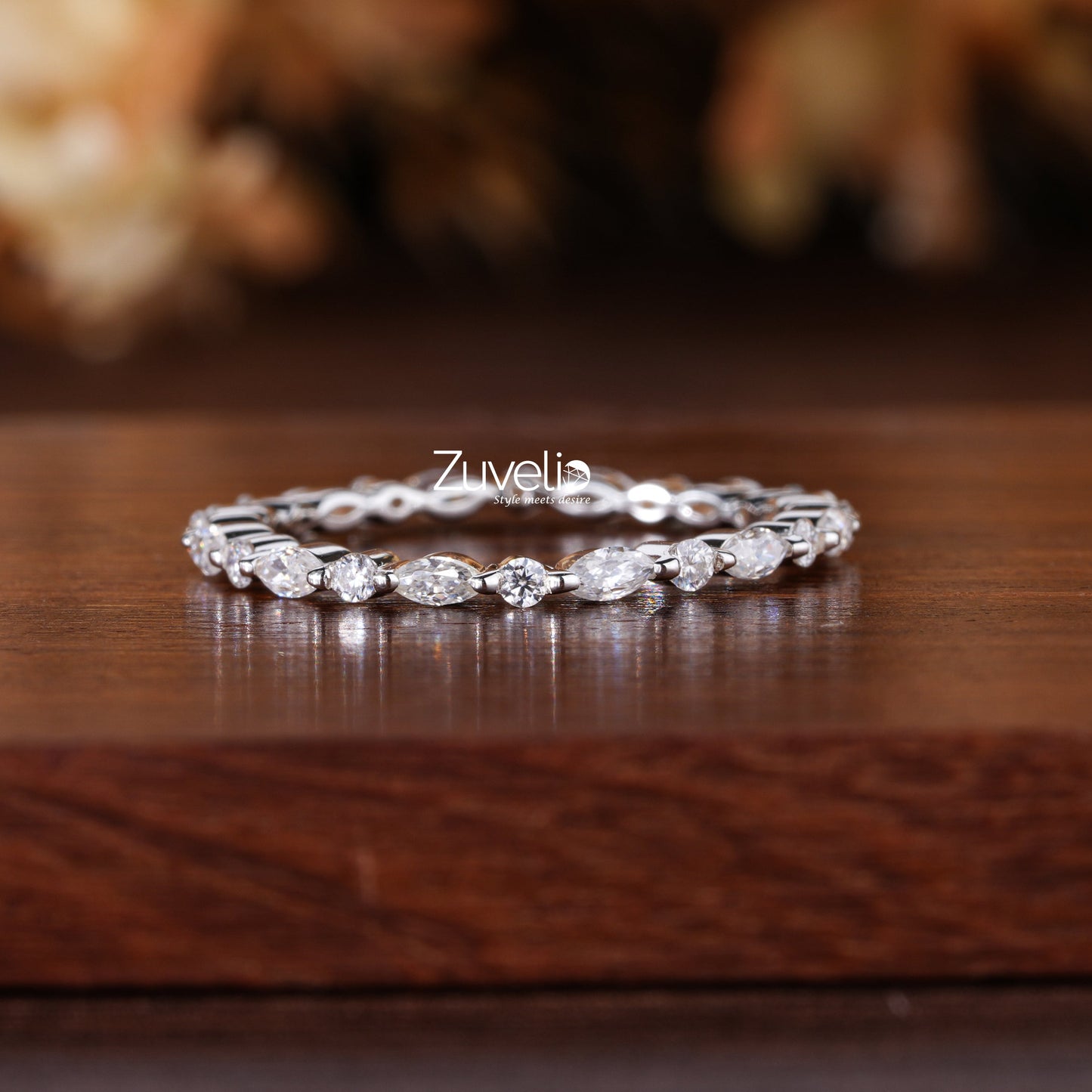 Marquise And Round Eternity Band