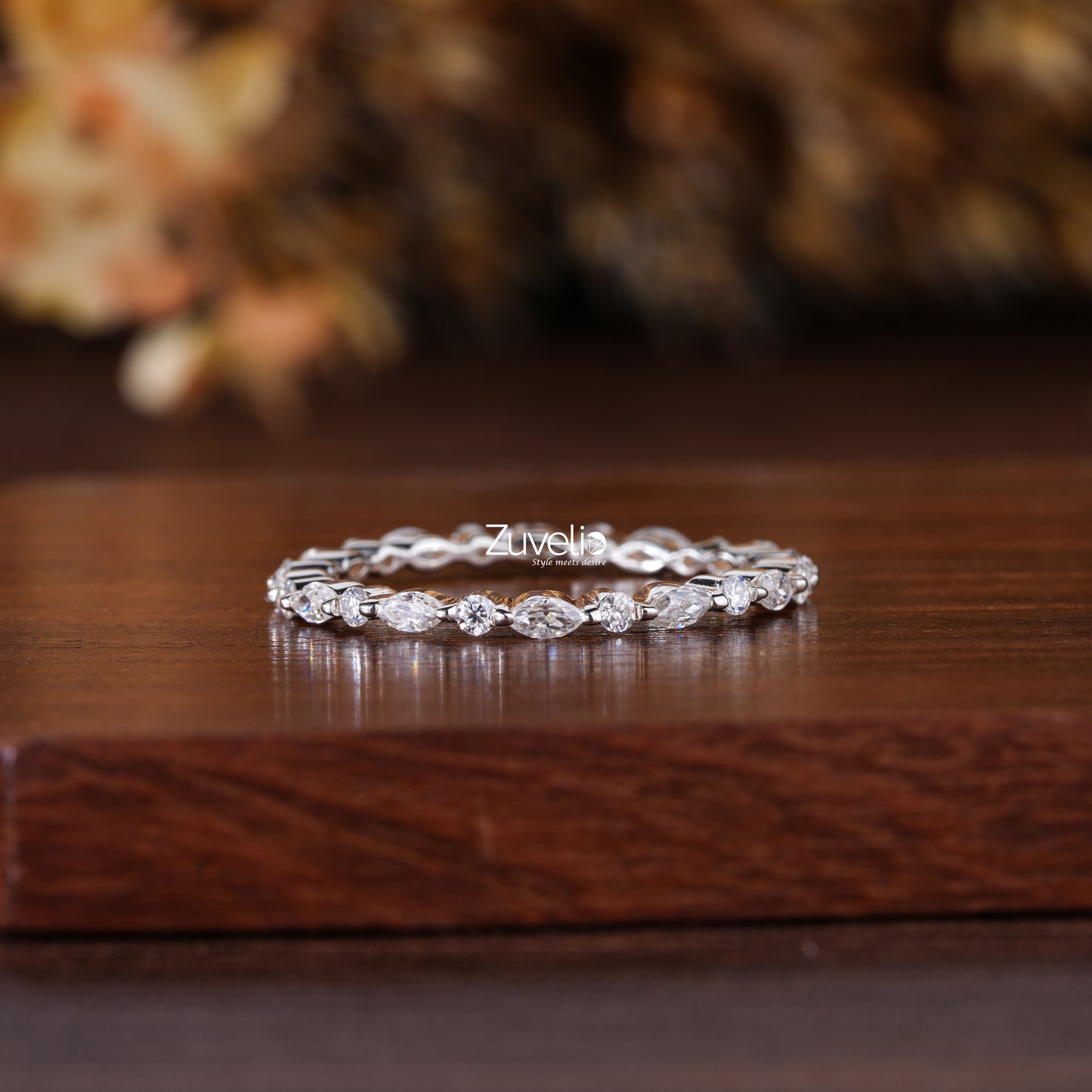 Marquise And Round Eternity Band