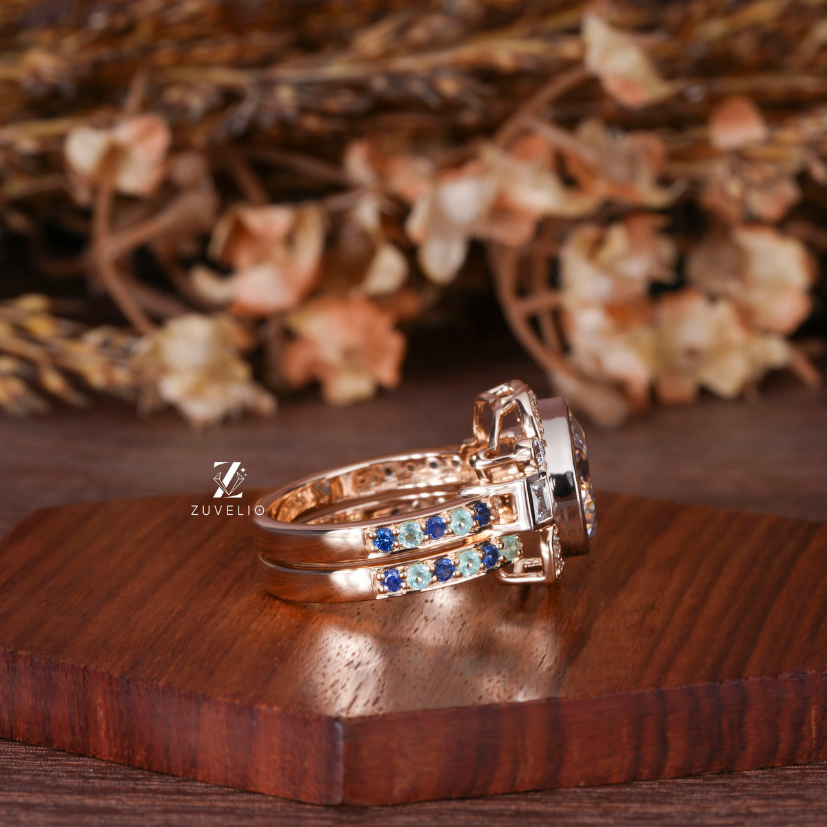 Pear Moissanite Cluster Rin