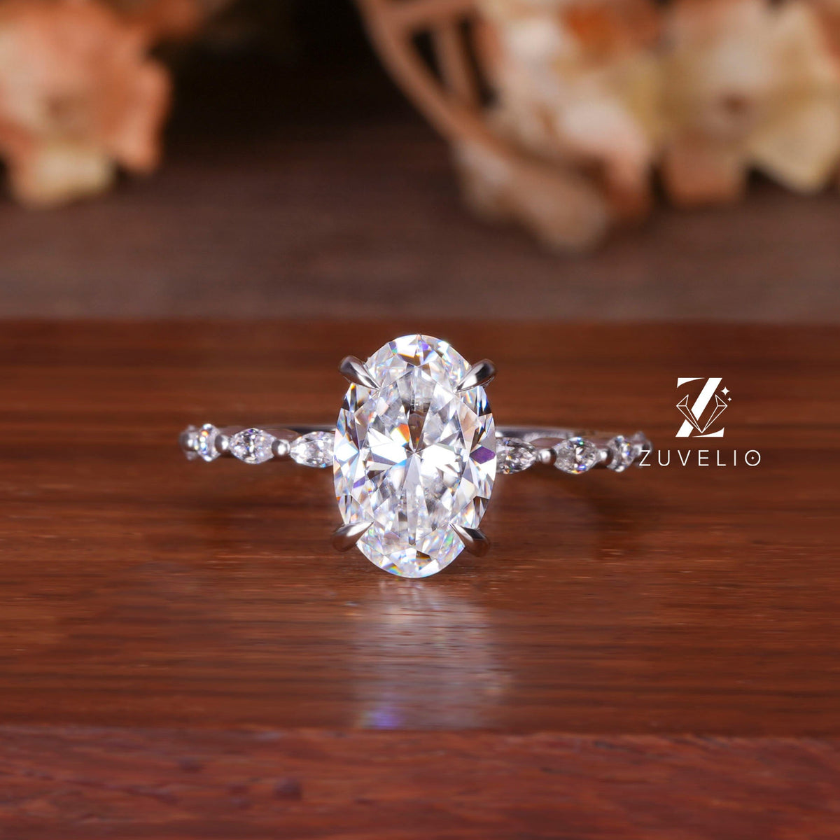 Oval Moissanite Bubble Ring