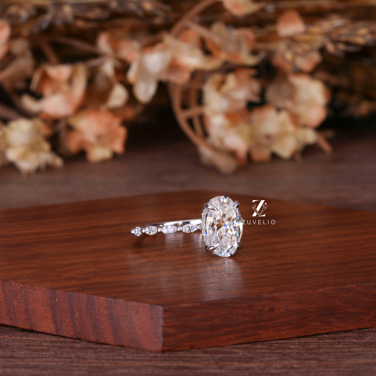 Oval Moissanite Bubble Ring