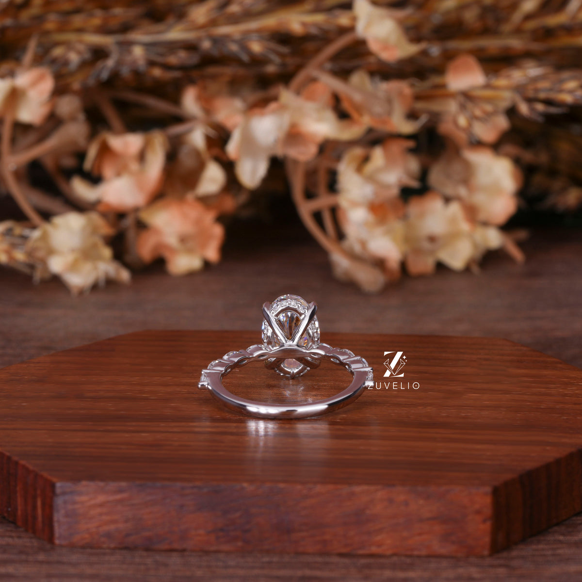 Oval Moissanite Bubble Ring