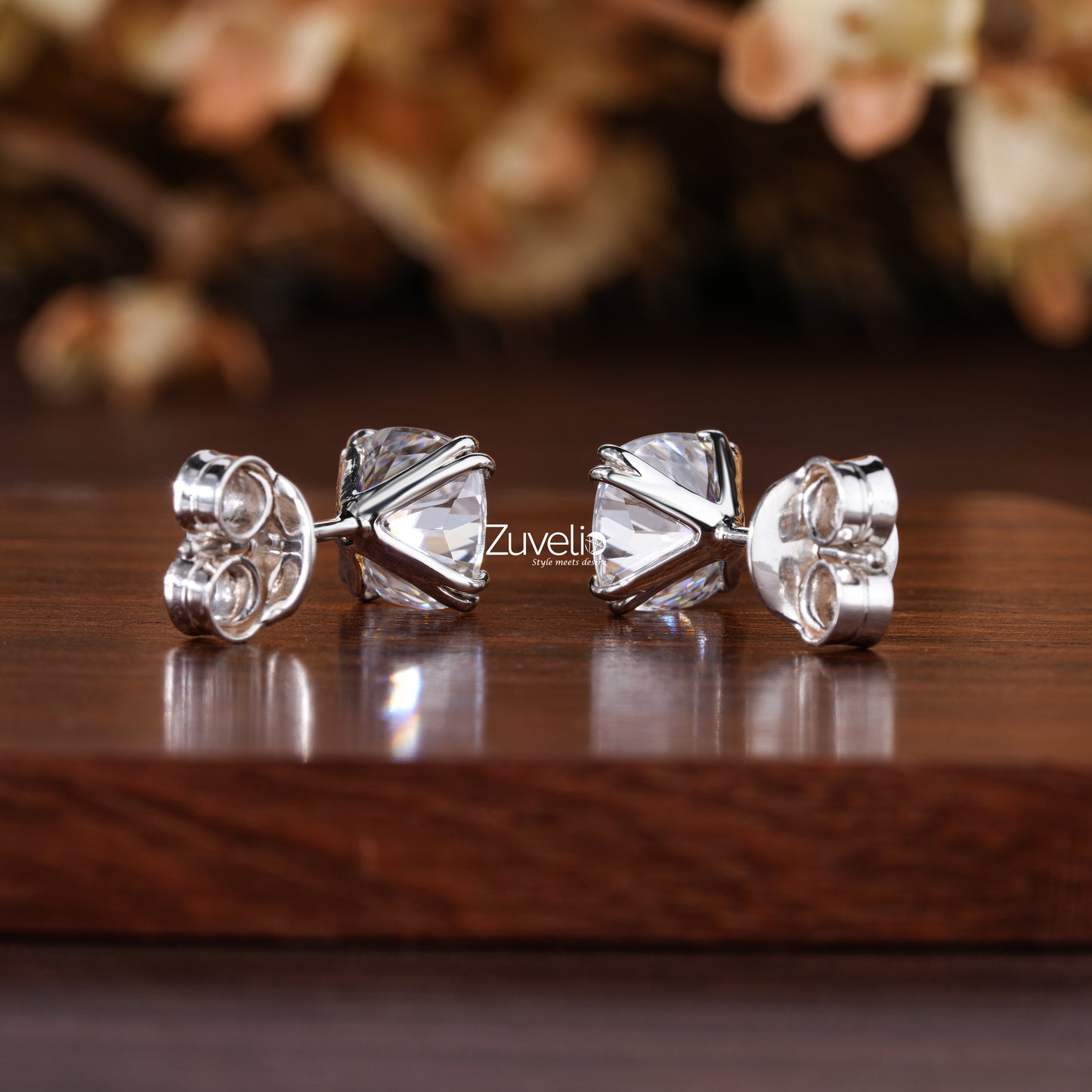 Cushion Moissanite Stud Earrings