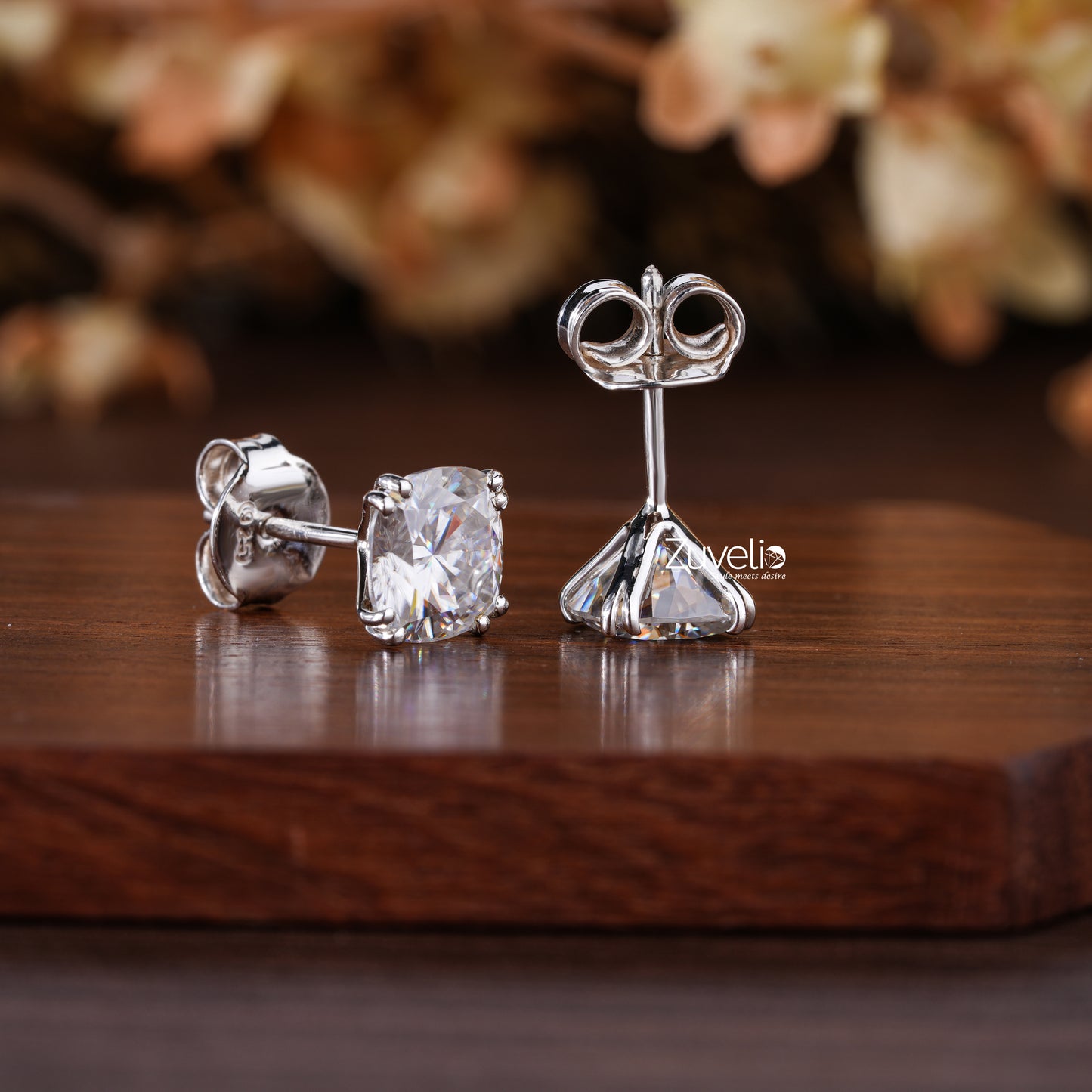 Cushion Moissanite Stud Earrings