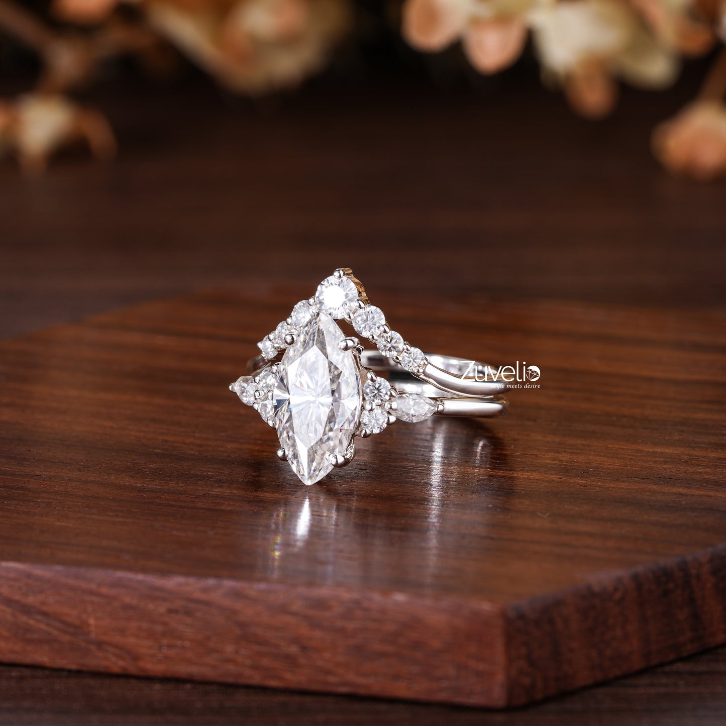 Marquise Moissanite Bridal Set