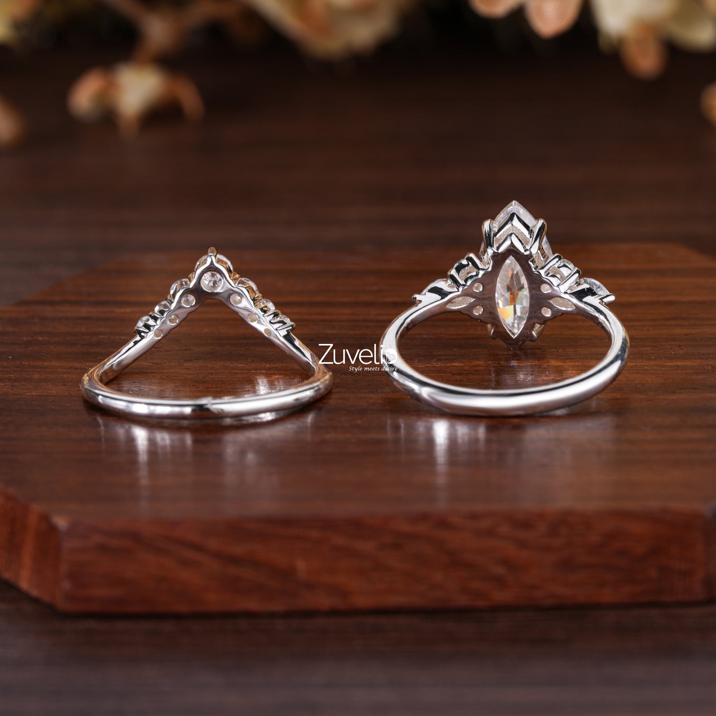 Marquise Moissanite Bridal Set