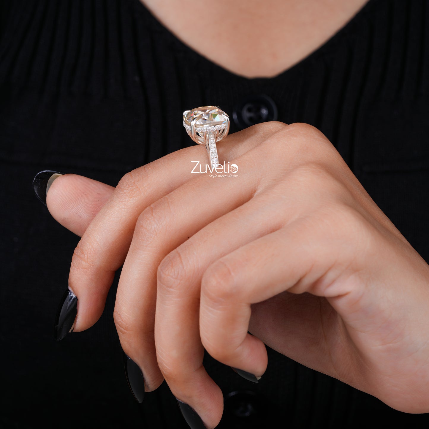 Ice Crushed Cushion Ring