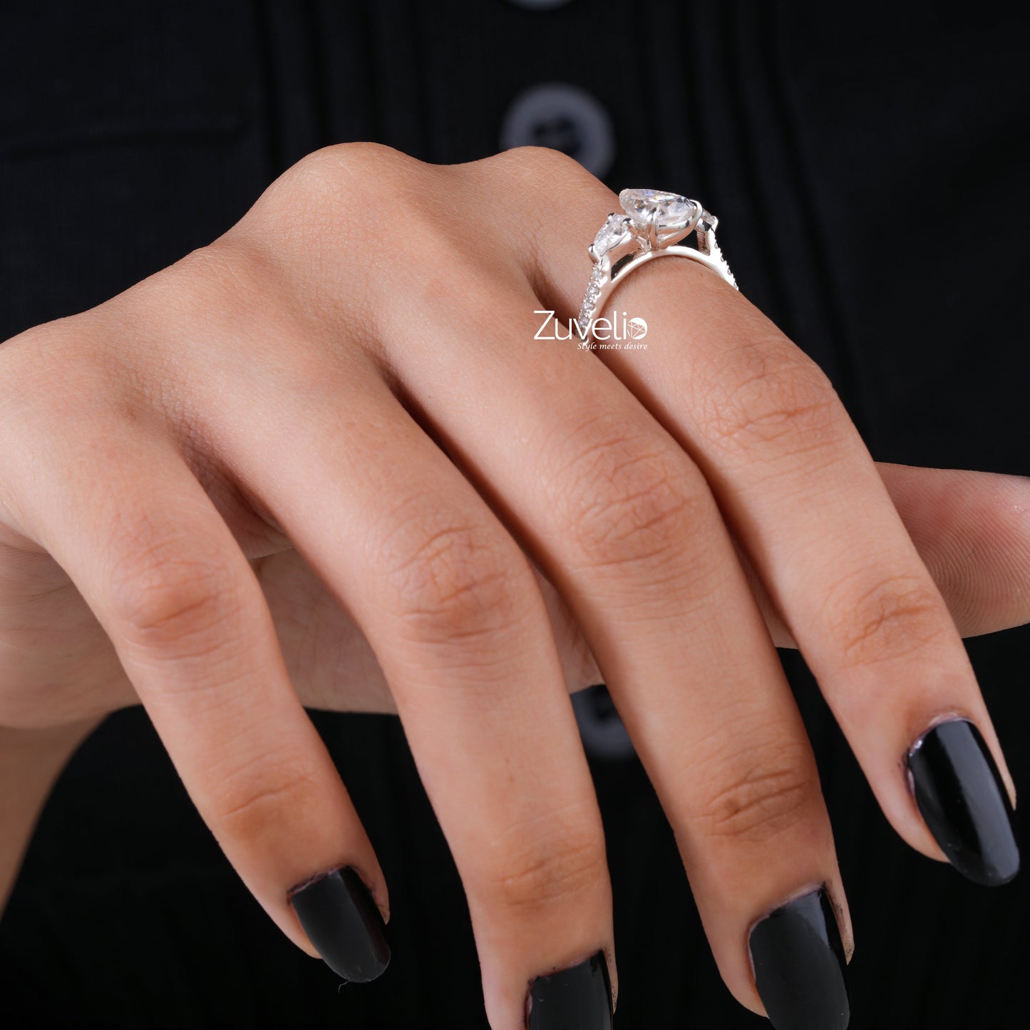 Pear Shaped Moissanite Ring - Zuvelio.com