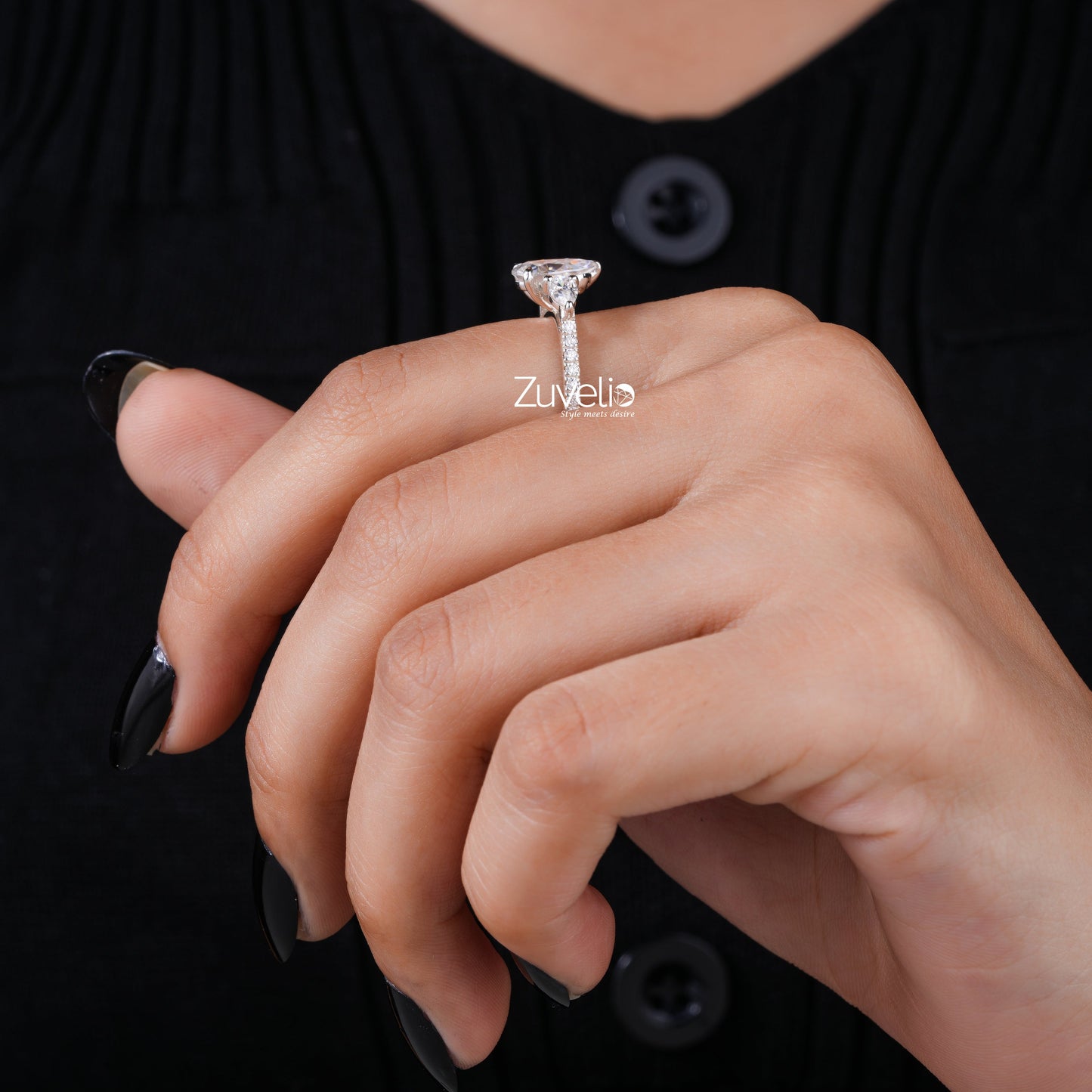 Pear Shaped Moissanite Ring - Zuvelio.com