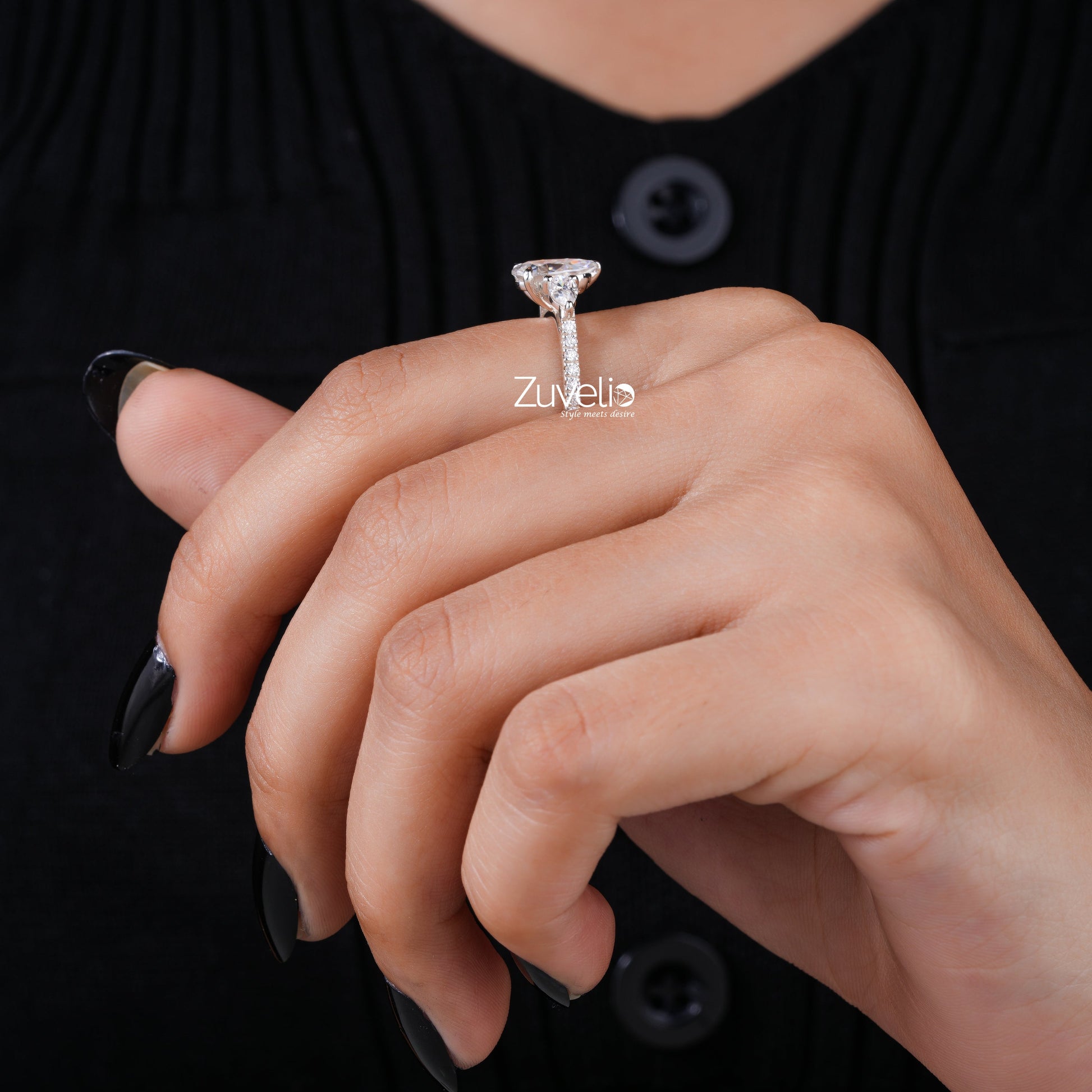 Pear Shaped Moissanite Ring - Zuvelio.com