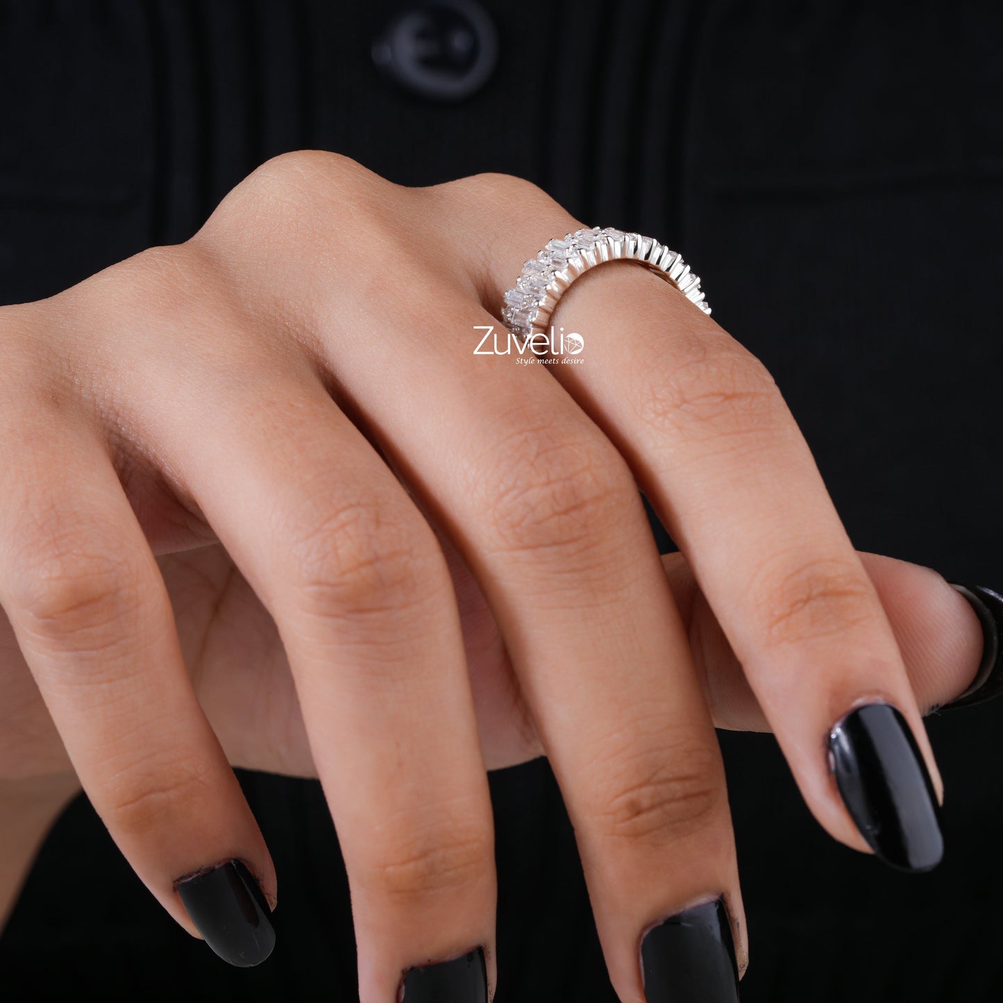 Baguette Round Moissanite Ring - Zuvelio.com