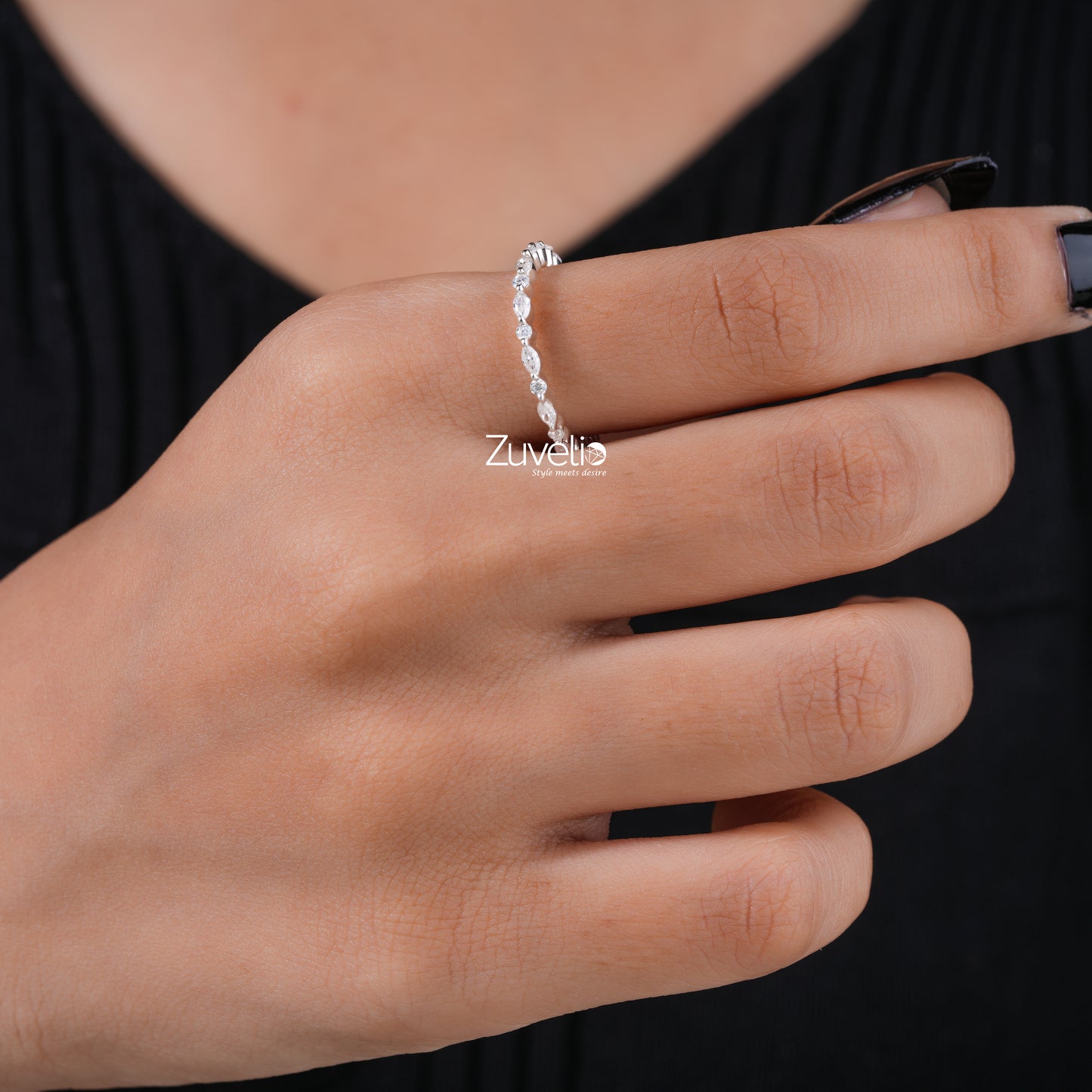Marquise And Round Eternity Band