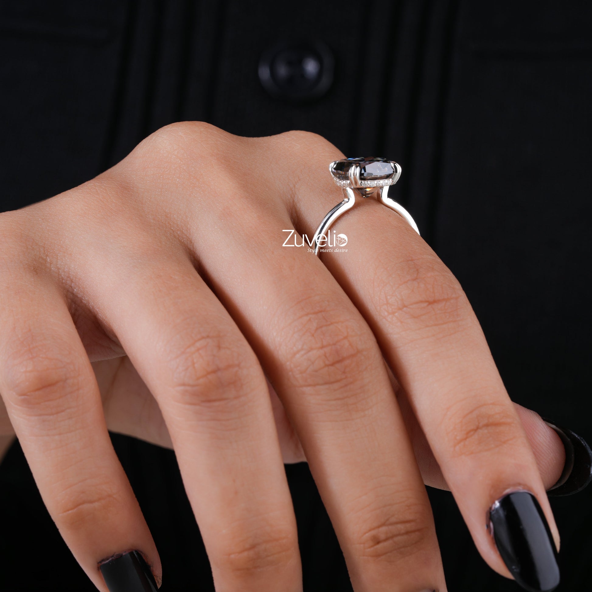 Grey Moissanite Ring - Zuvelio.com