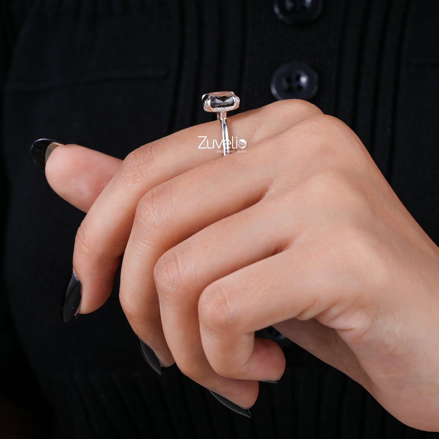 Grey Moissanite Ring - Zuvelio.com