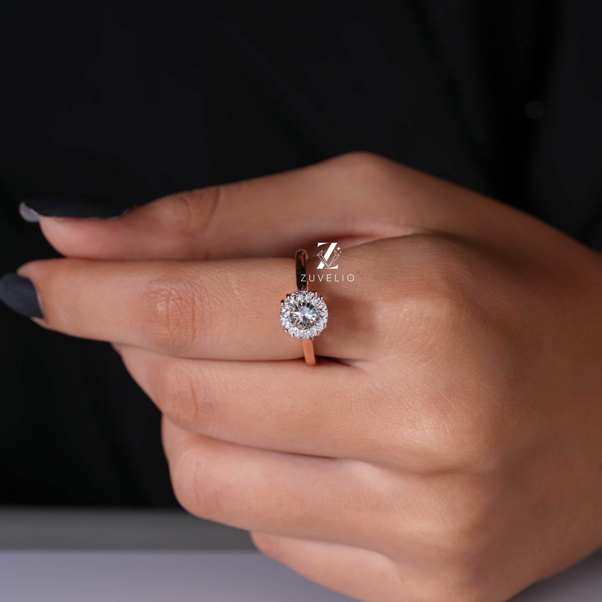 Portuguese cut Moissanite Ring - Zuvelio.com