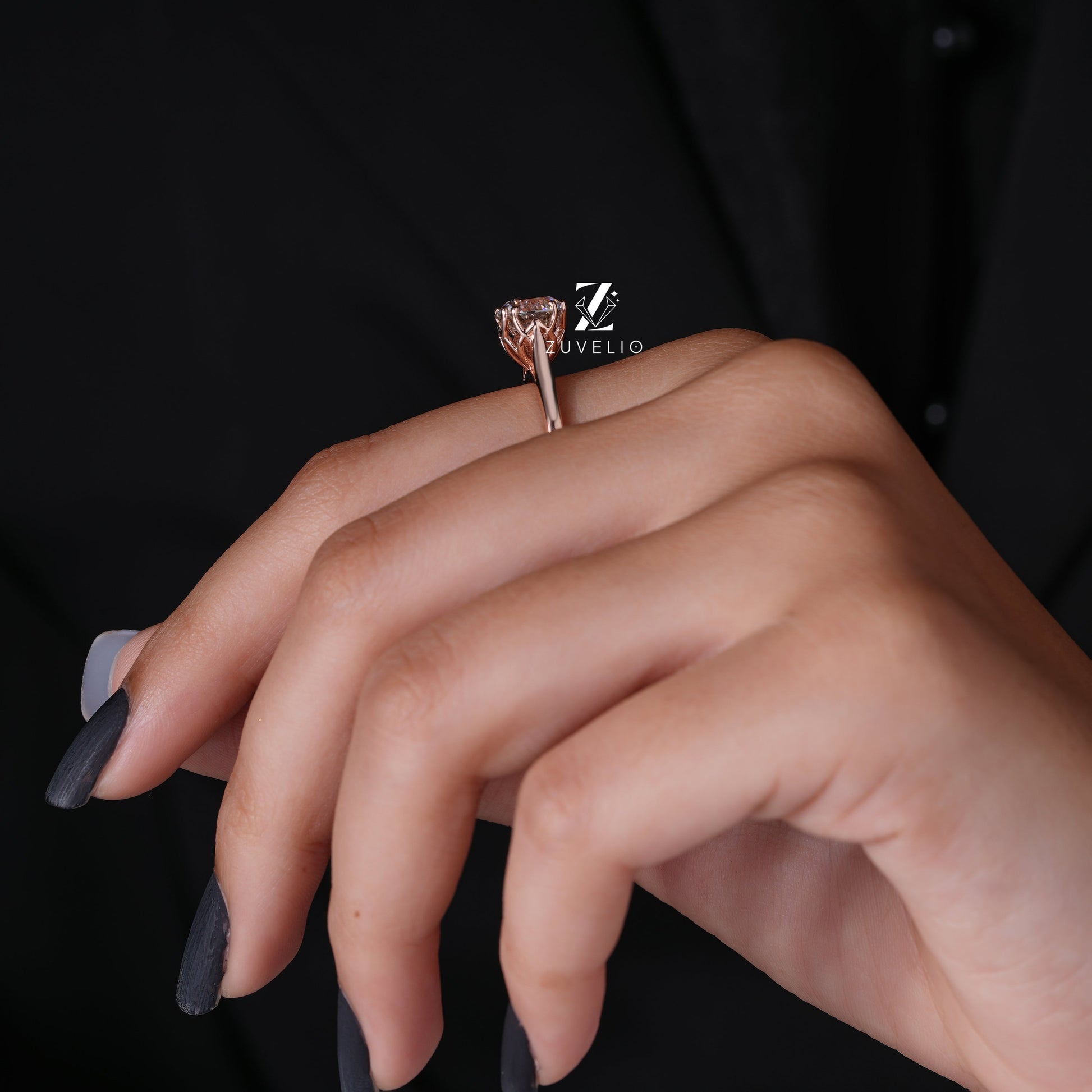 Portuguese cut Moissanite Ring - Zuvelio.com