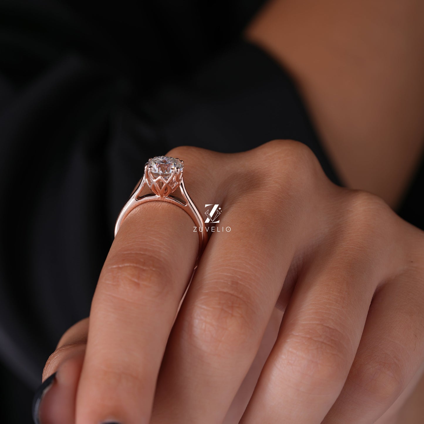 Portuguese cut Moissanite Ring - Zuvelio.com