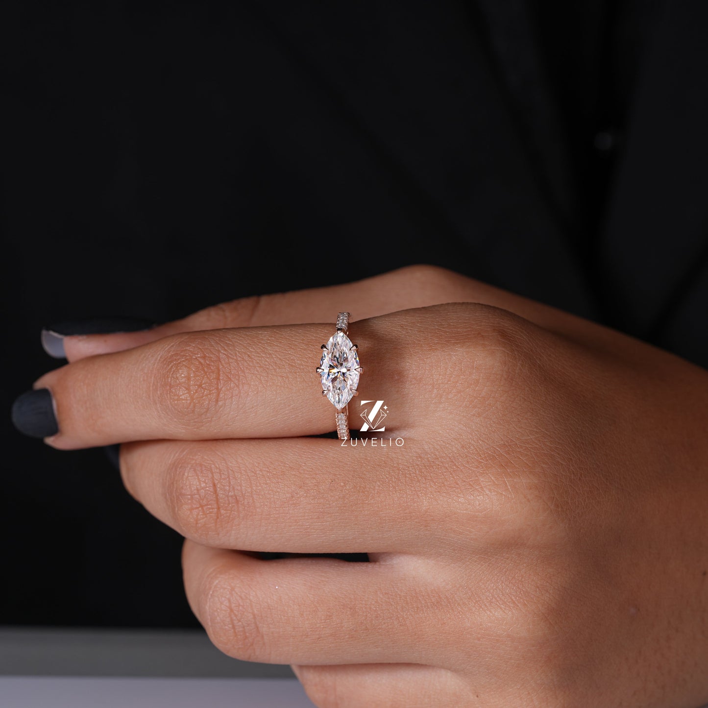 Marquise Cut Rose Gold Ring - Zuvelio.com
