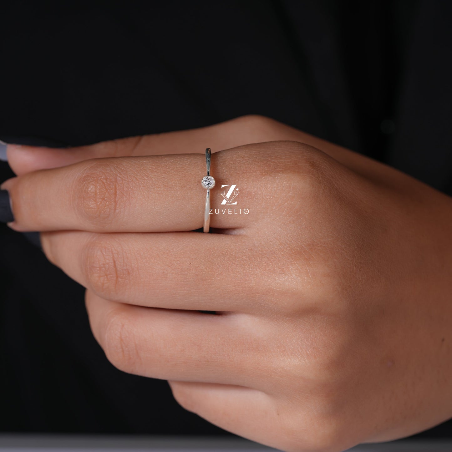 Dainty Solitaire Moissanite Ring - Zuvelio.com