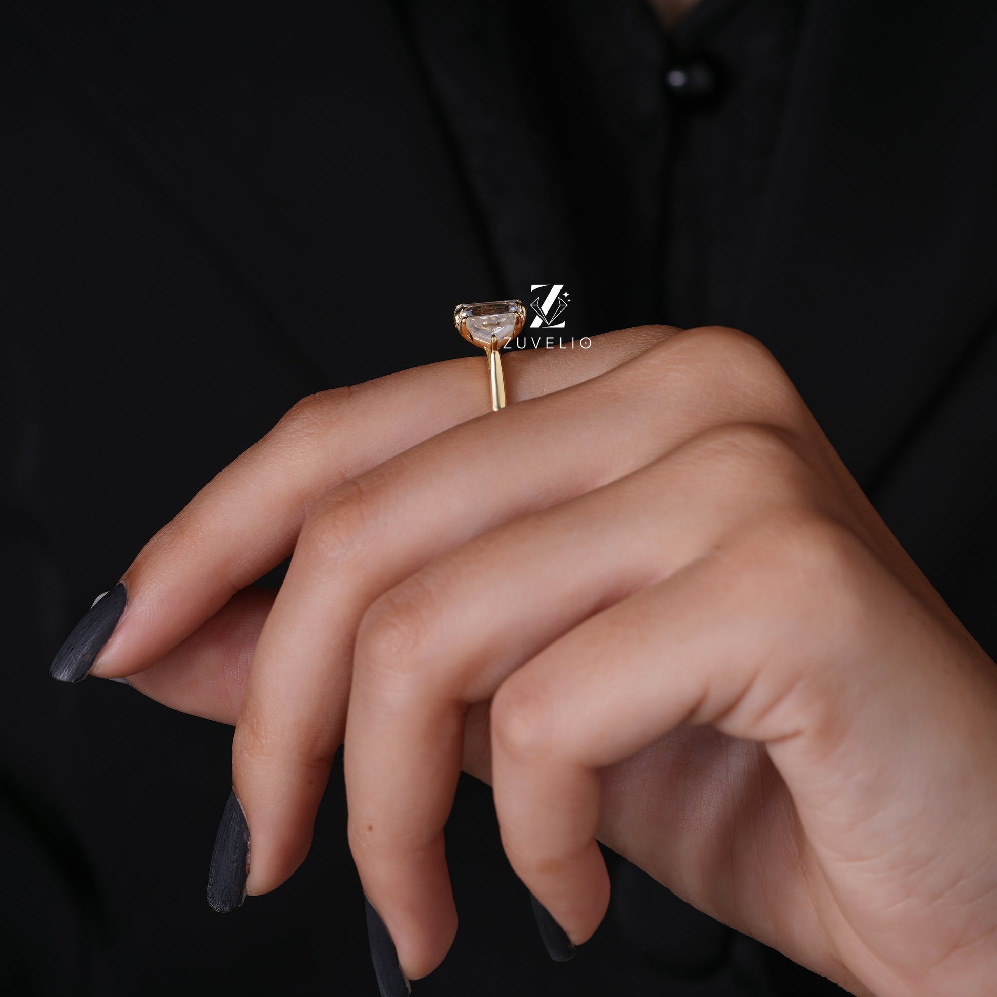 Emerald Cut Trilogy Ring - Zuvelio.com