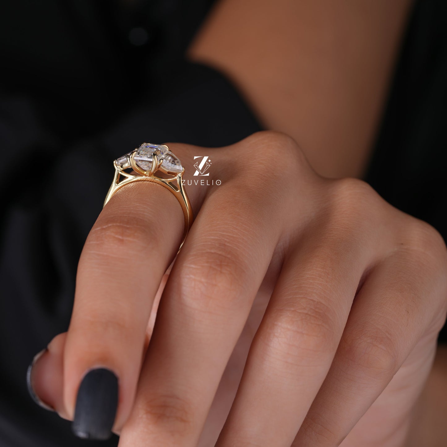 Emerald Cut Trilogy Ring - Zuvelio.com