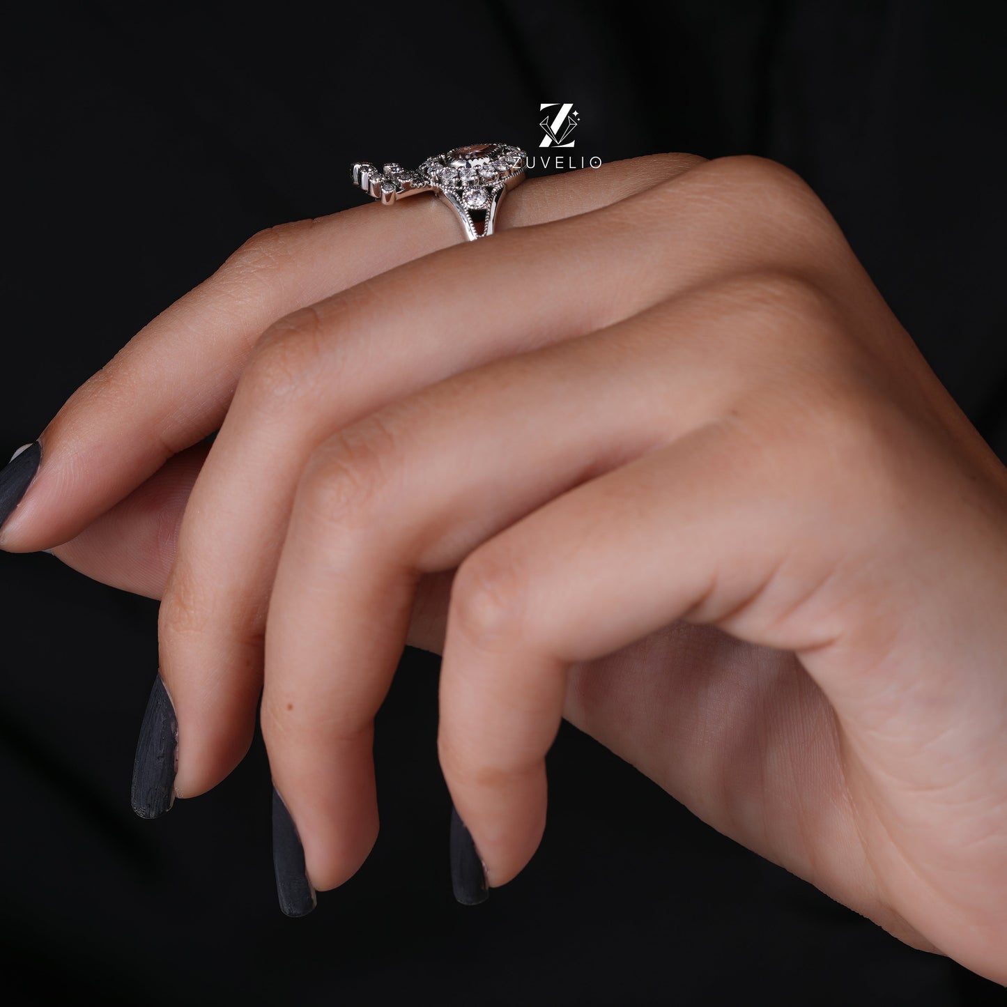 Rose cut Queen Moissanite Ring - Zuvelio.com