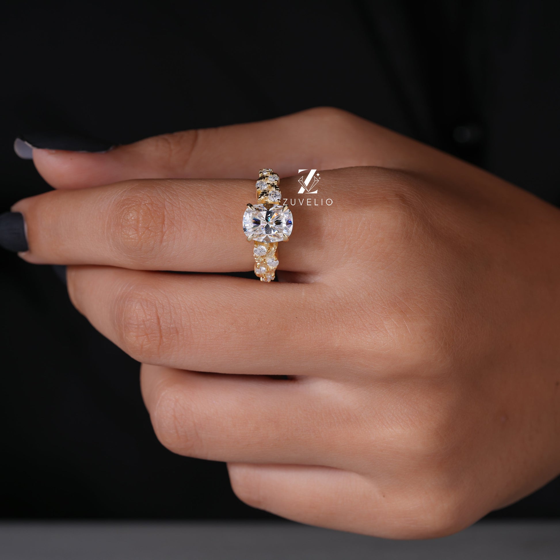 Nature Inspired Cushion Ring - Zuvelio.com