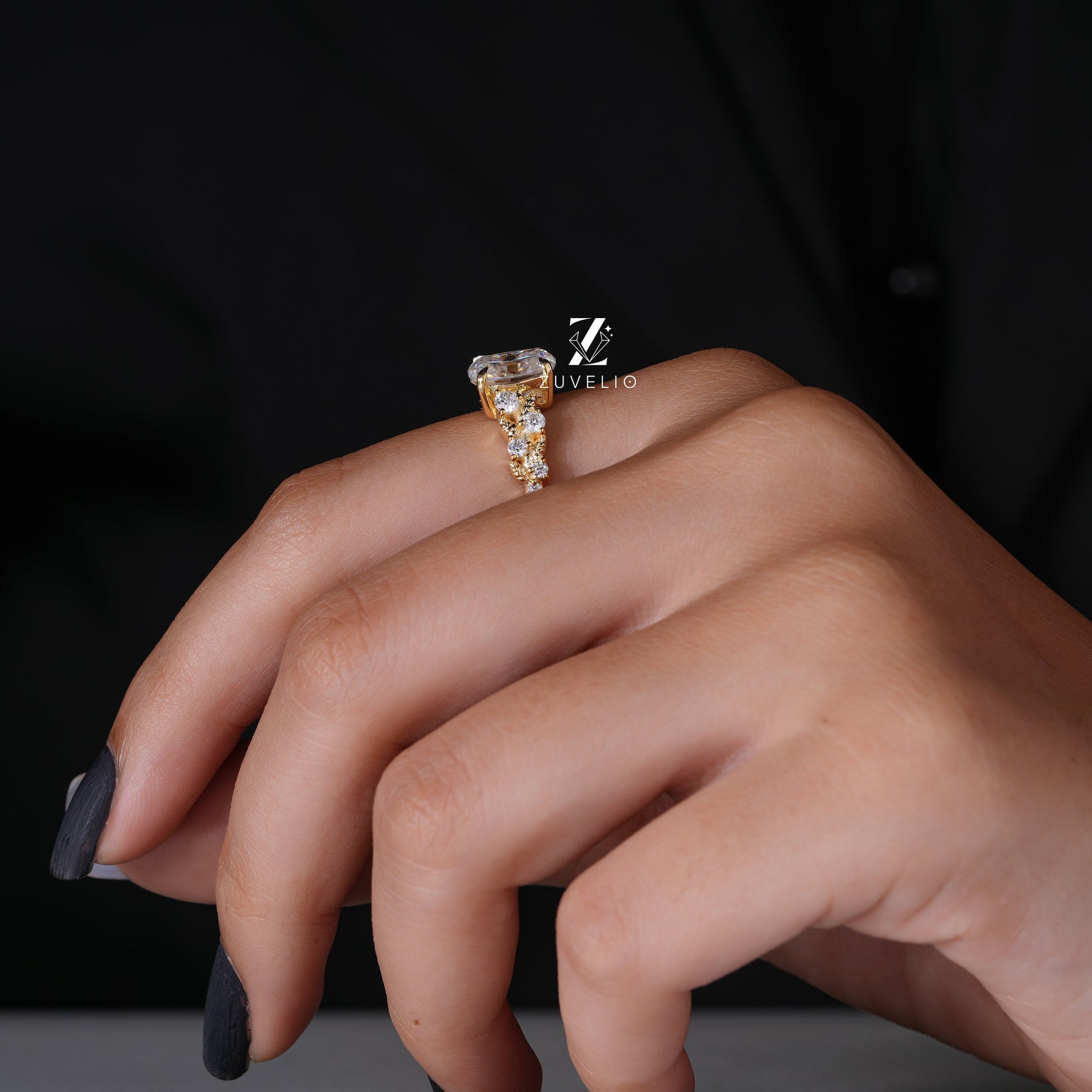 Nature Inspired Cushion Ring - Zuvelio.com