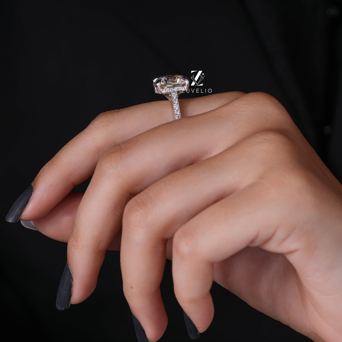 Antique Emerald Cut Moissanite Ring - Zuvelio.com