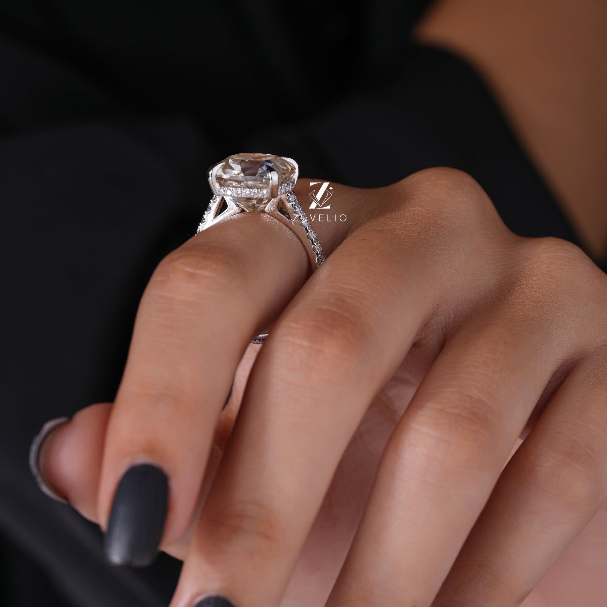 OMC Cushion Moissanite Ring - Zuvelio.com