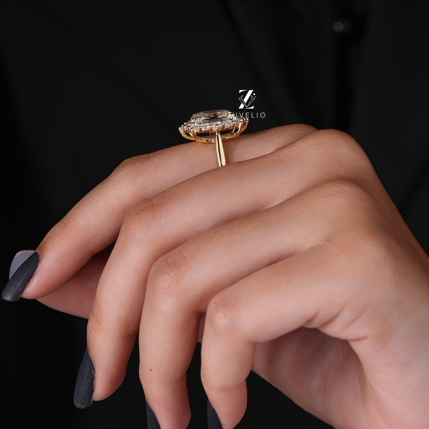 Emerald Cut Halo Style Ring - Zuvelio.com