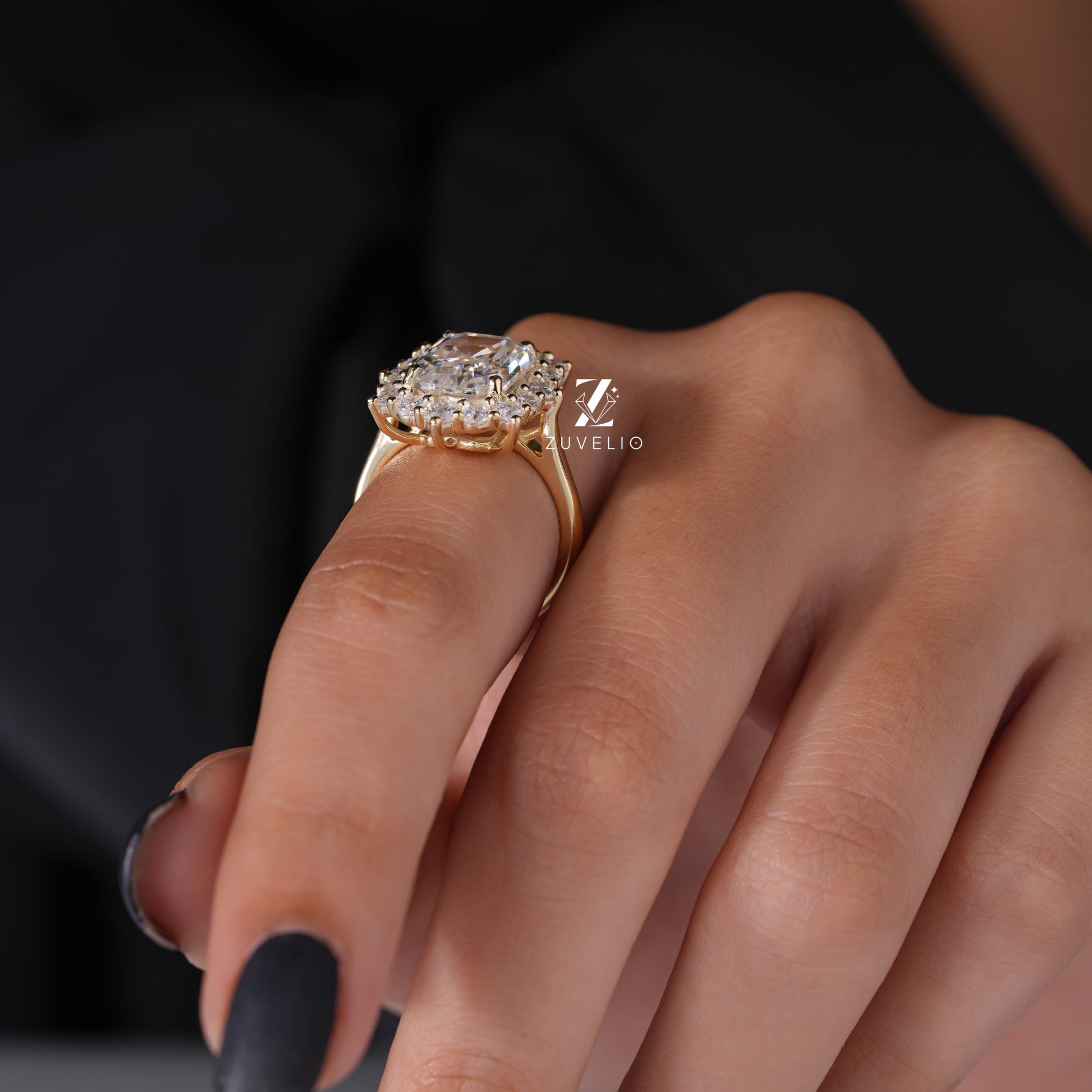 Emerald Cut Halo Style Ring - Zuvelio.com