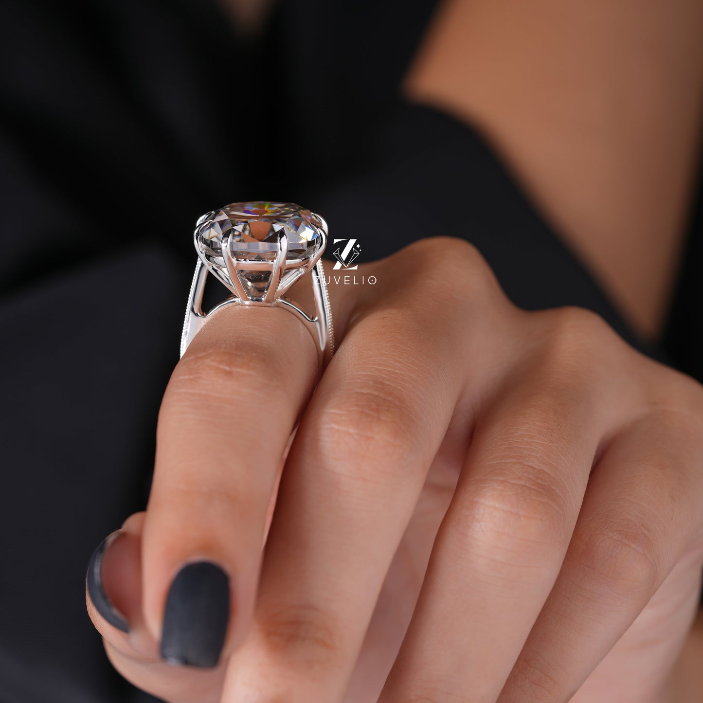 Grey Cushion Unique Ring - Zuvelio.com