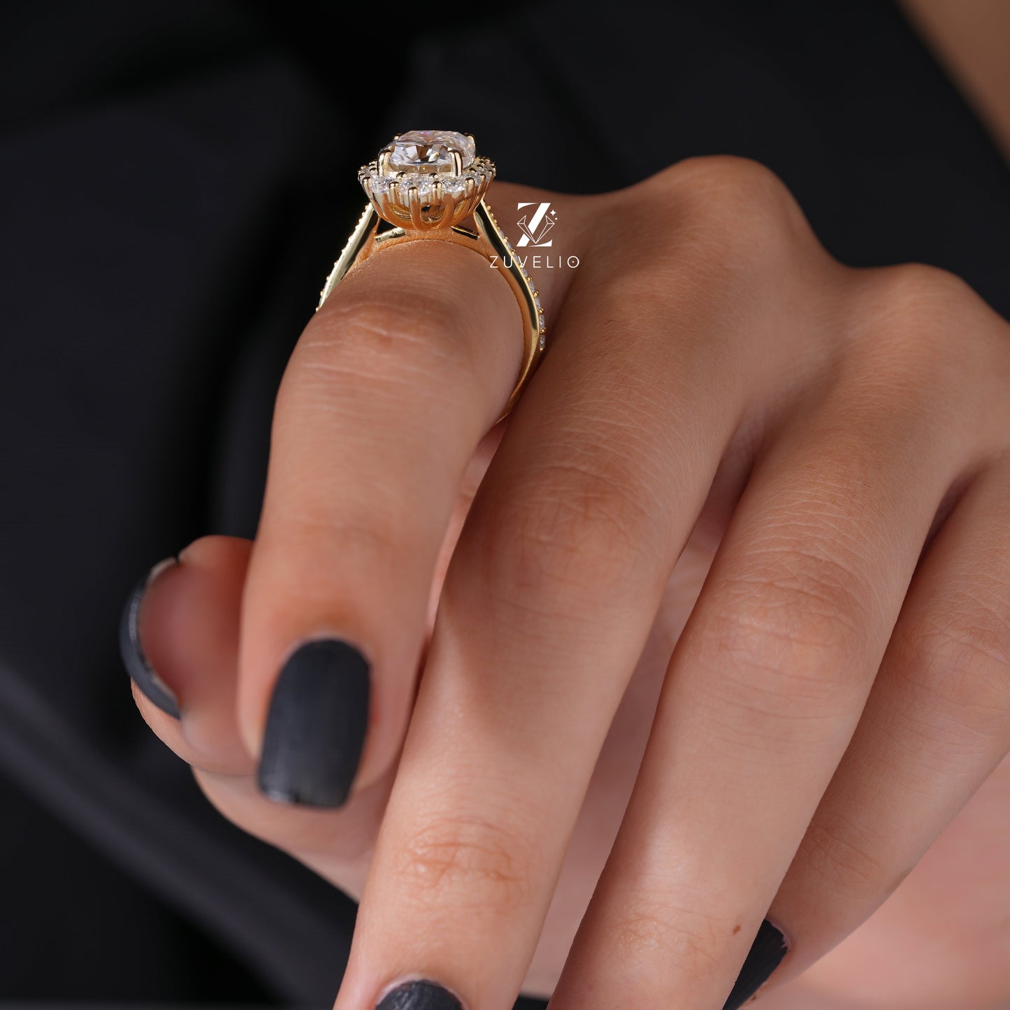 Halo Cushion Cut Moissanite Ring - Zuvelio.com