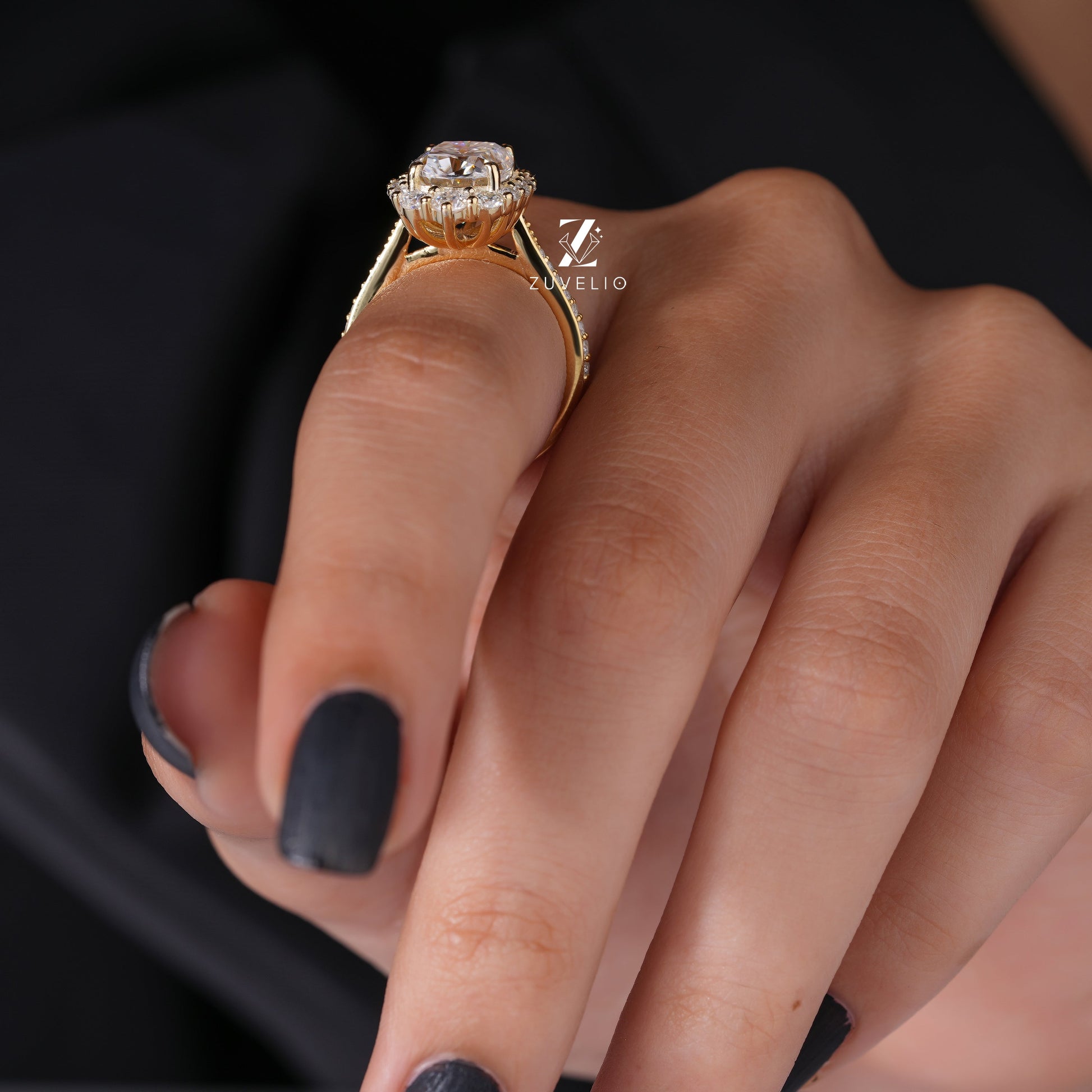 Halo Cushion Cut Moissanite Ring - Zuvelio.com