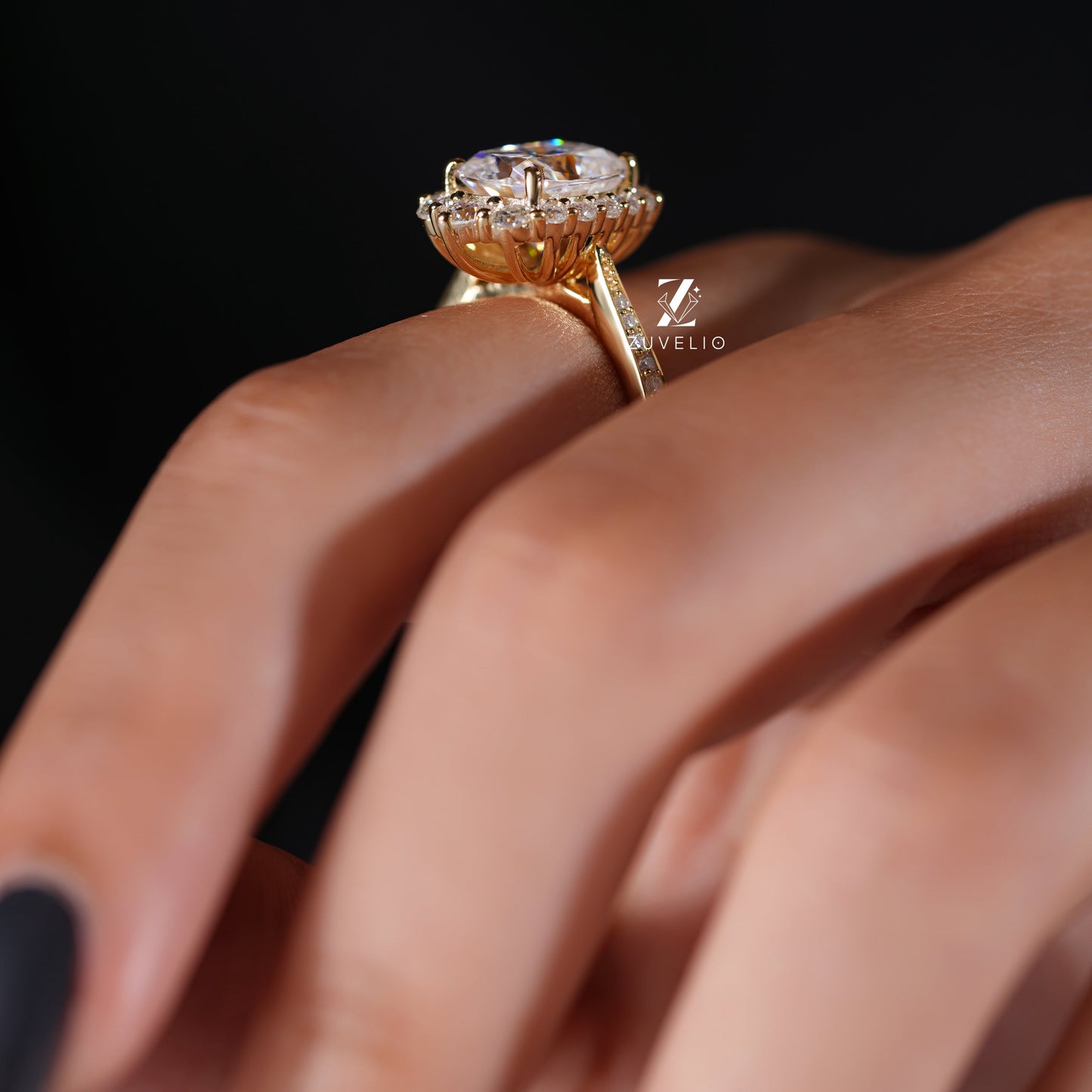 Halo Cushion Cut Moissanite Ring - Zuvelio.com