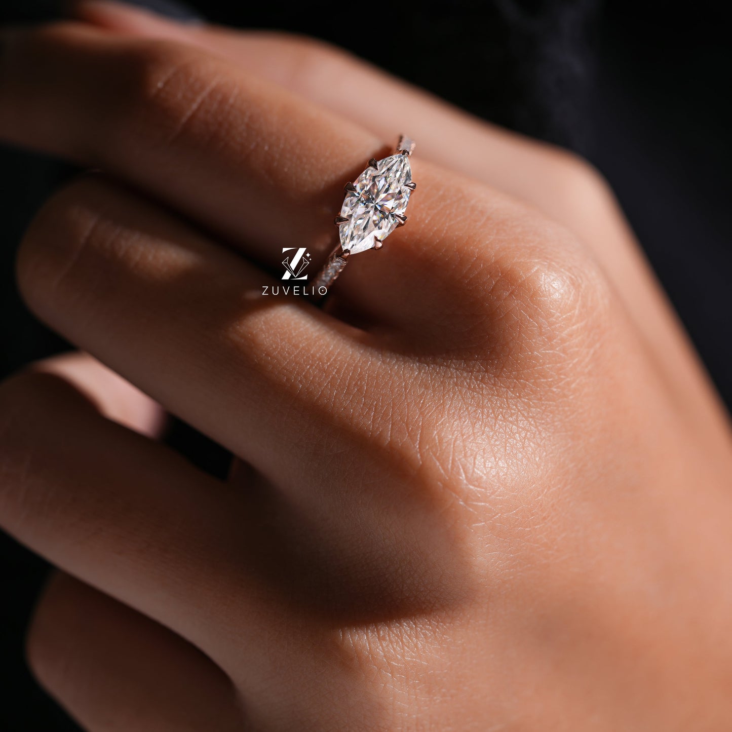Marquise Cut Rose Gold Ring - Zuvelio.com