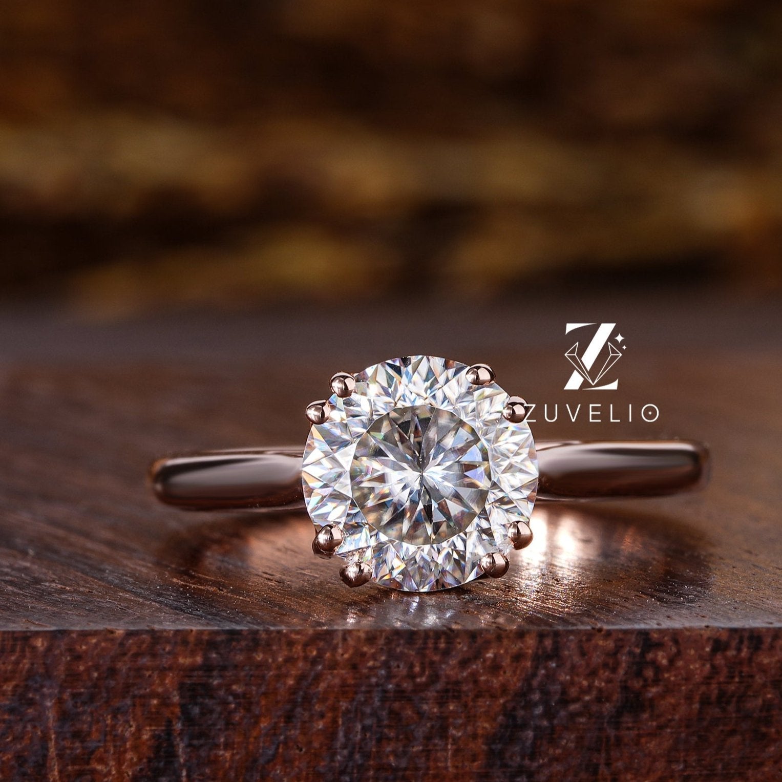 Portuguese cut Moissanite Ring - Zuvelio.com
