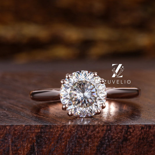 Portuguese cut Moissanite Ring - Zuvelio.com