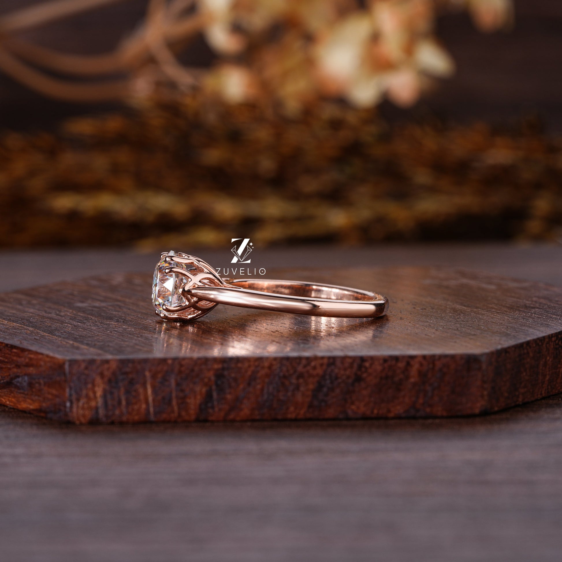 Portuguese cut Moissanite Ring - Zuvelio.com