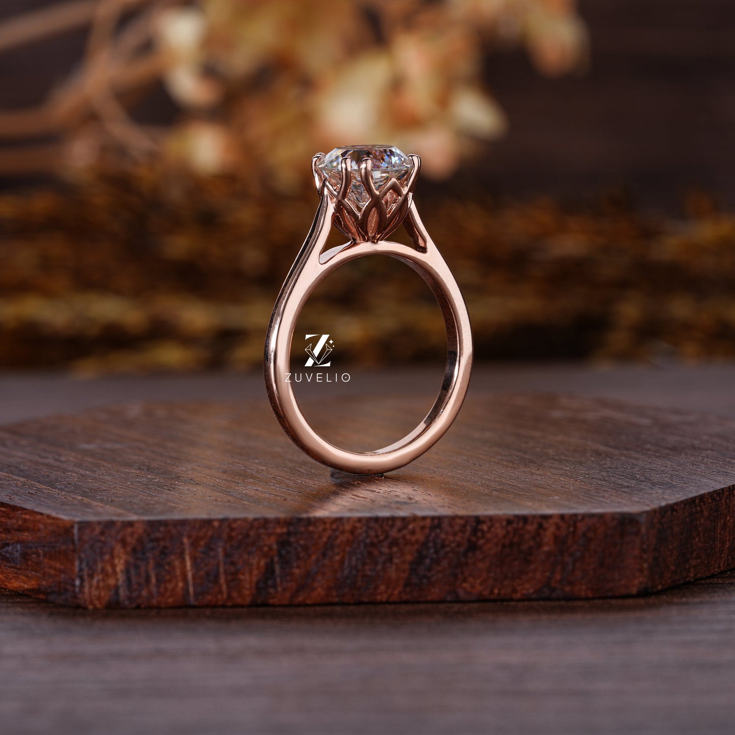 Portuguese cut Moissanite Ring - Zuvelio.com